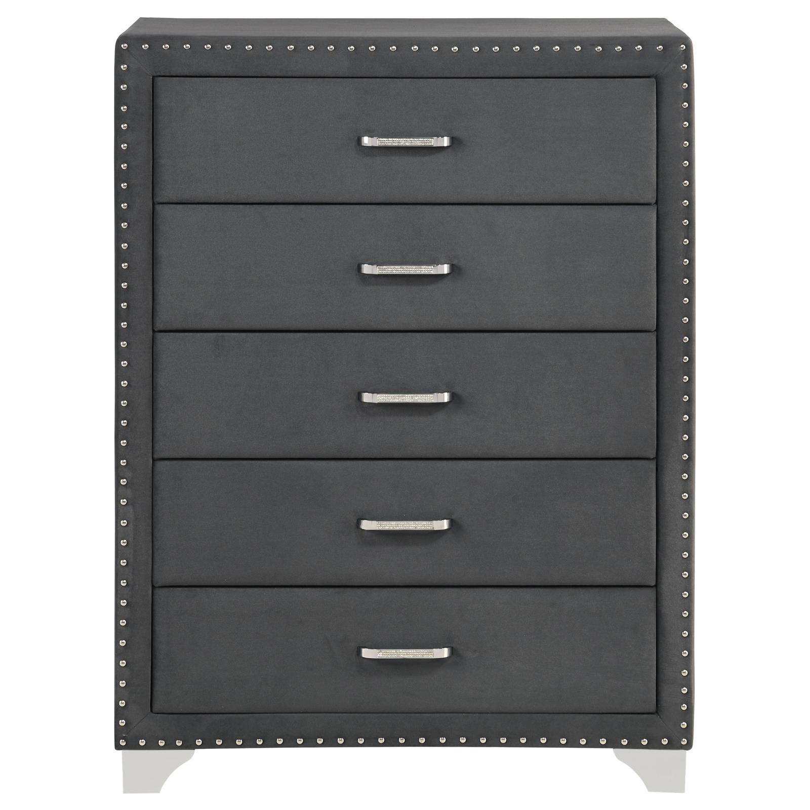 Melody 5-drawer Bedroom Chest Grey - Image 3