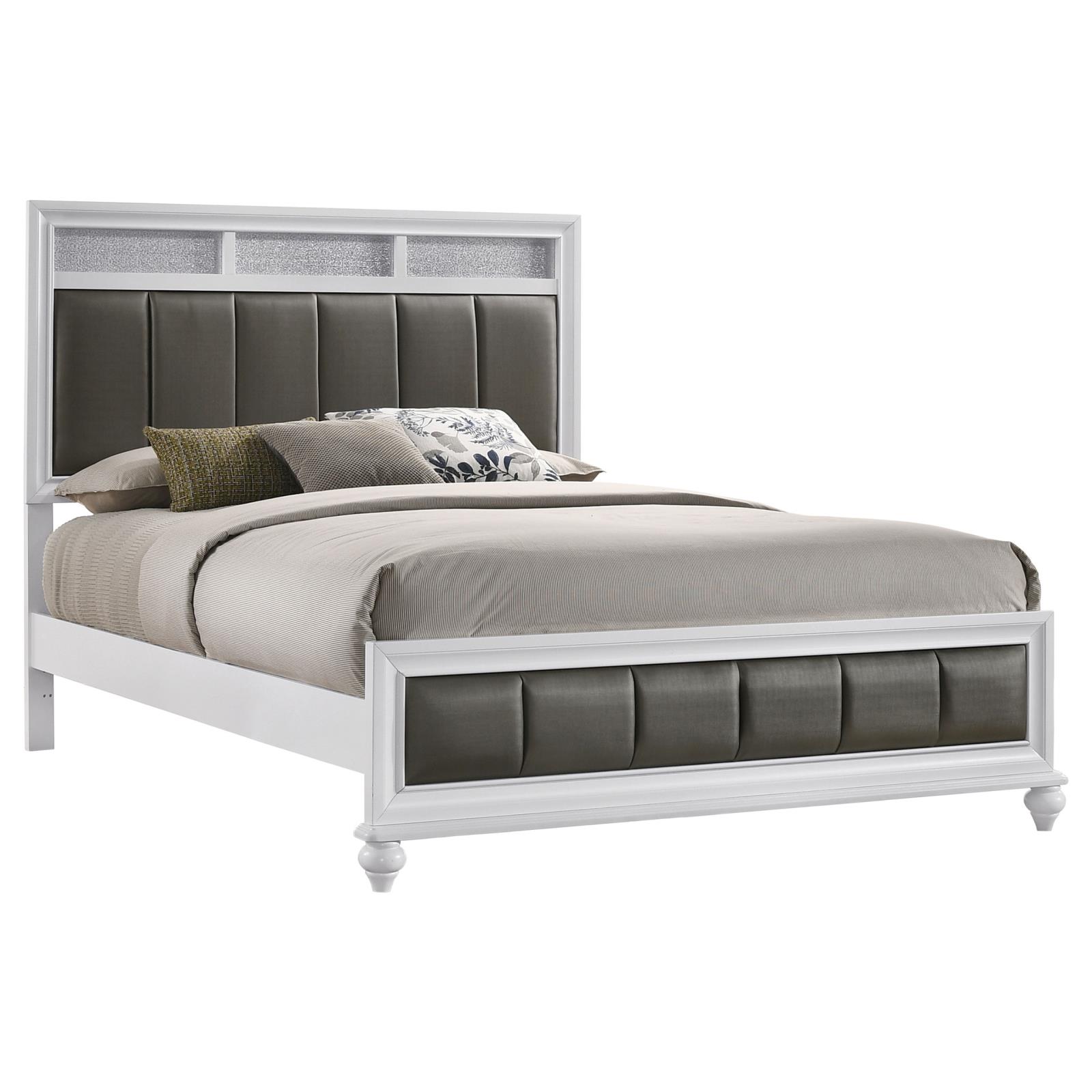 Barzini Wood Queen Panel Bed White - Image 3