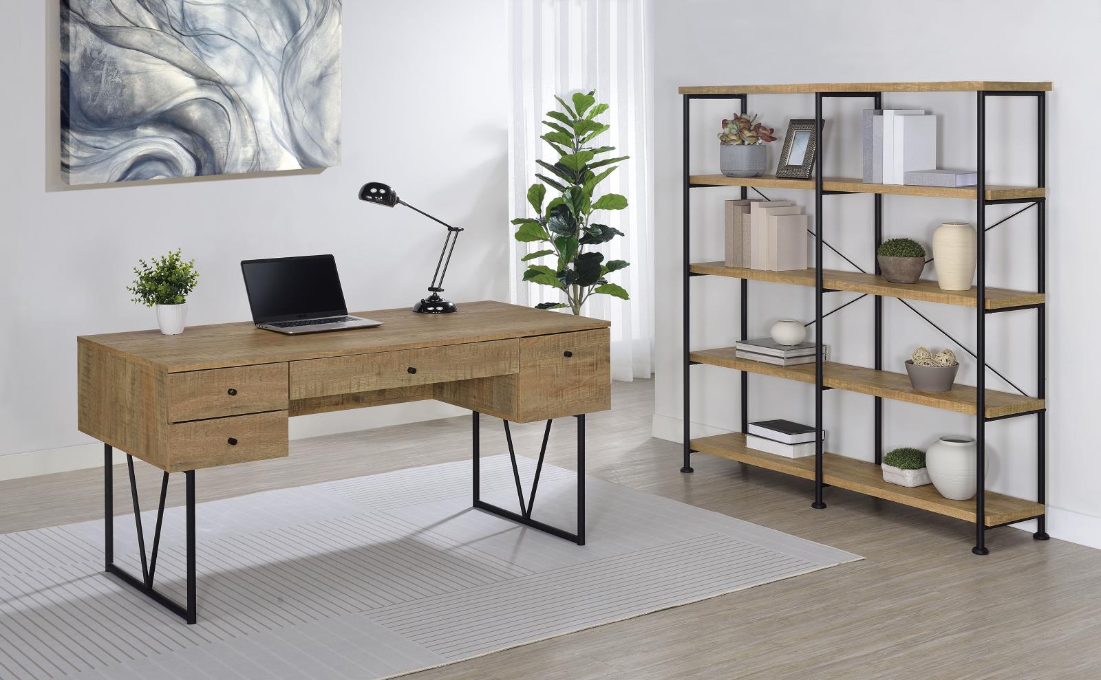 Analiese 63-inch 4-shelf Double Bookshelf Mango - Image 11