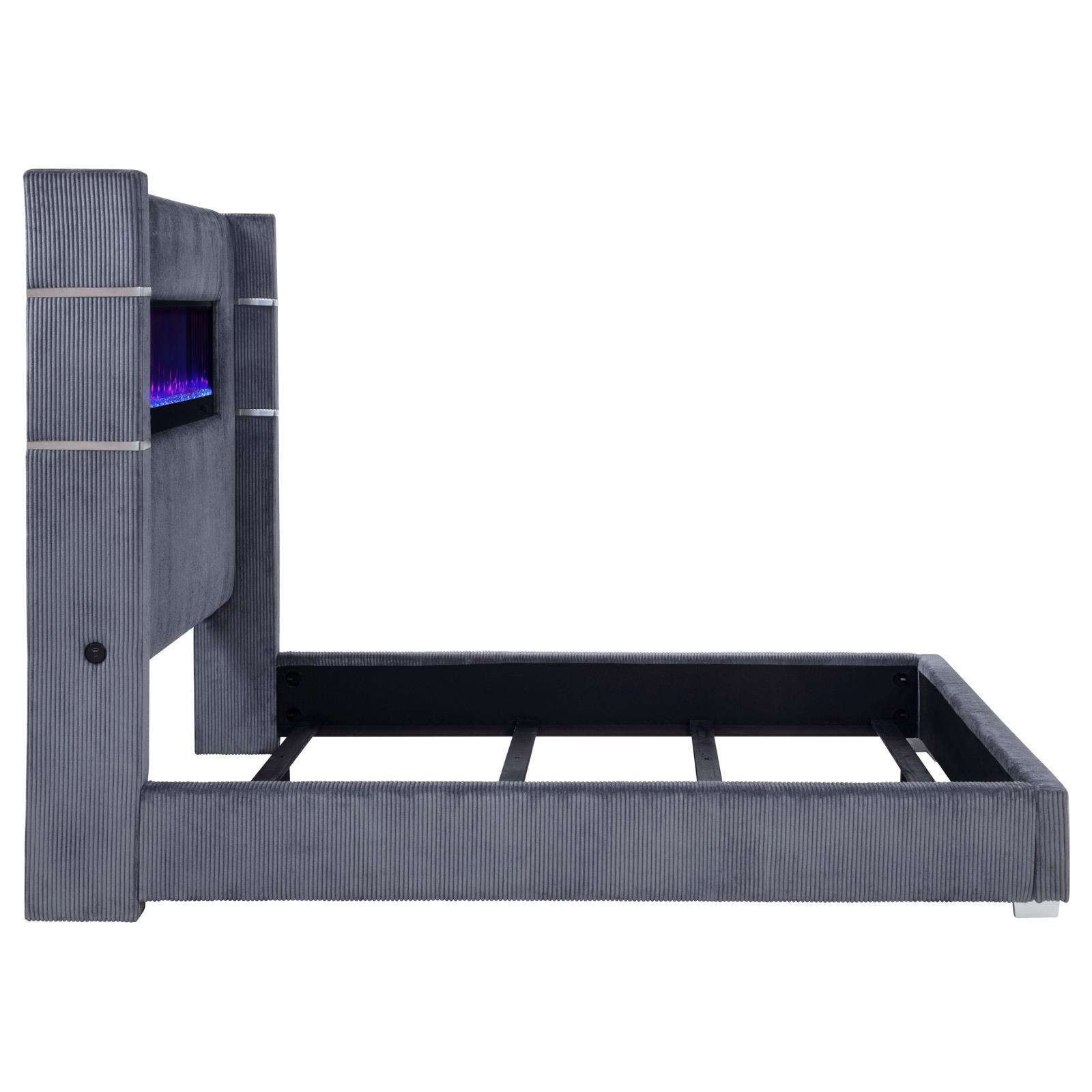 Tisdall Upholstered Cal King Flame Visualizer Bed - Image 6