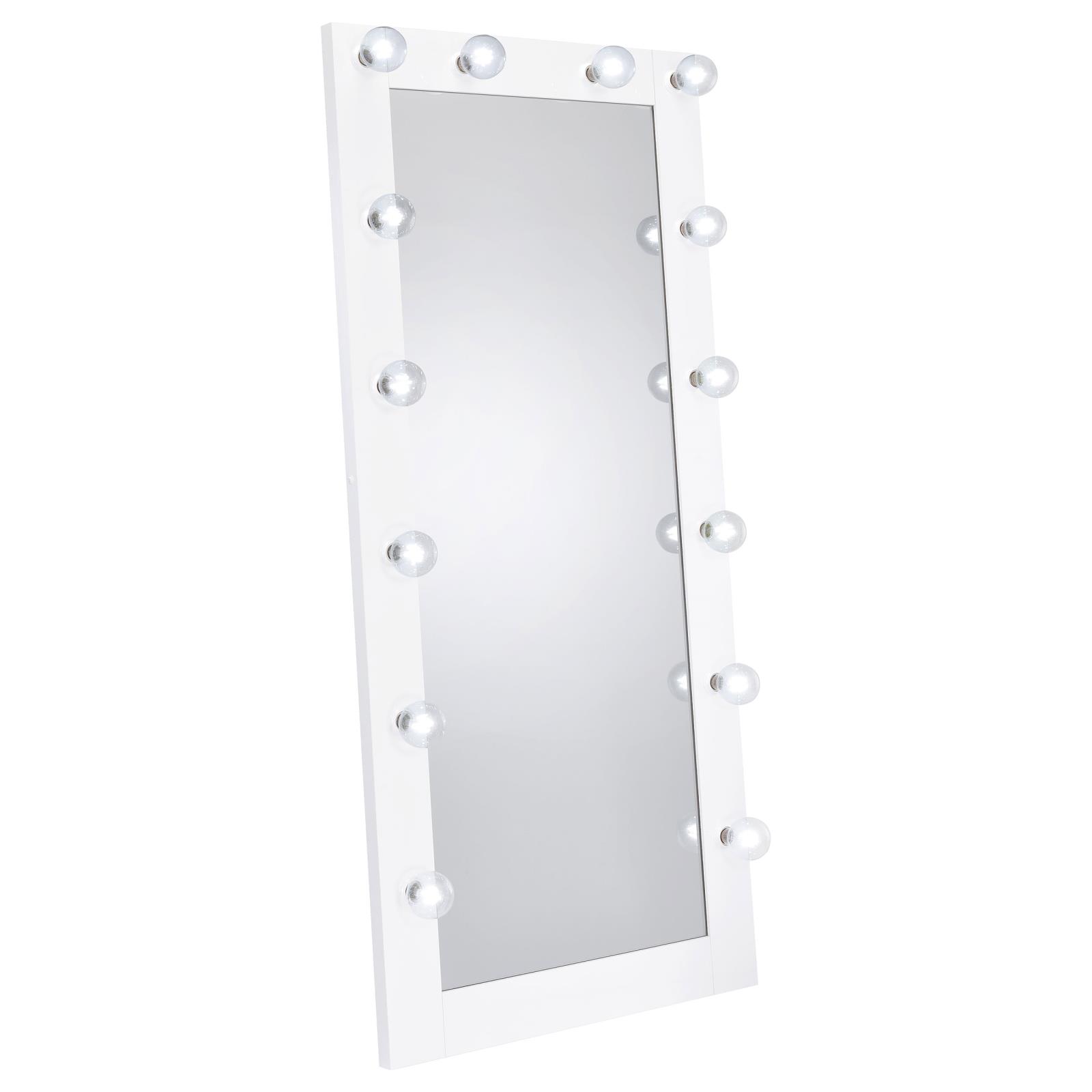 Zayan 32 x 71 Inch Floor Mirror LED Lighting White Gloss - Image 3
