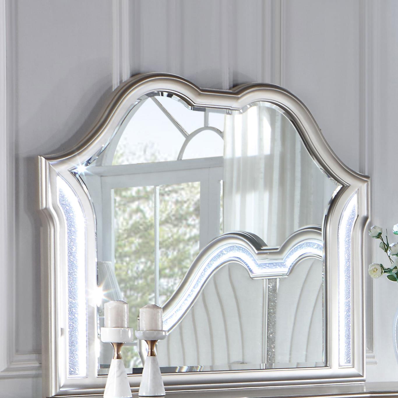 Evangeline Dresser Mirror Silver Oak - Image 5