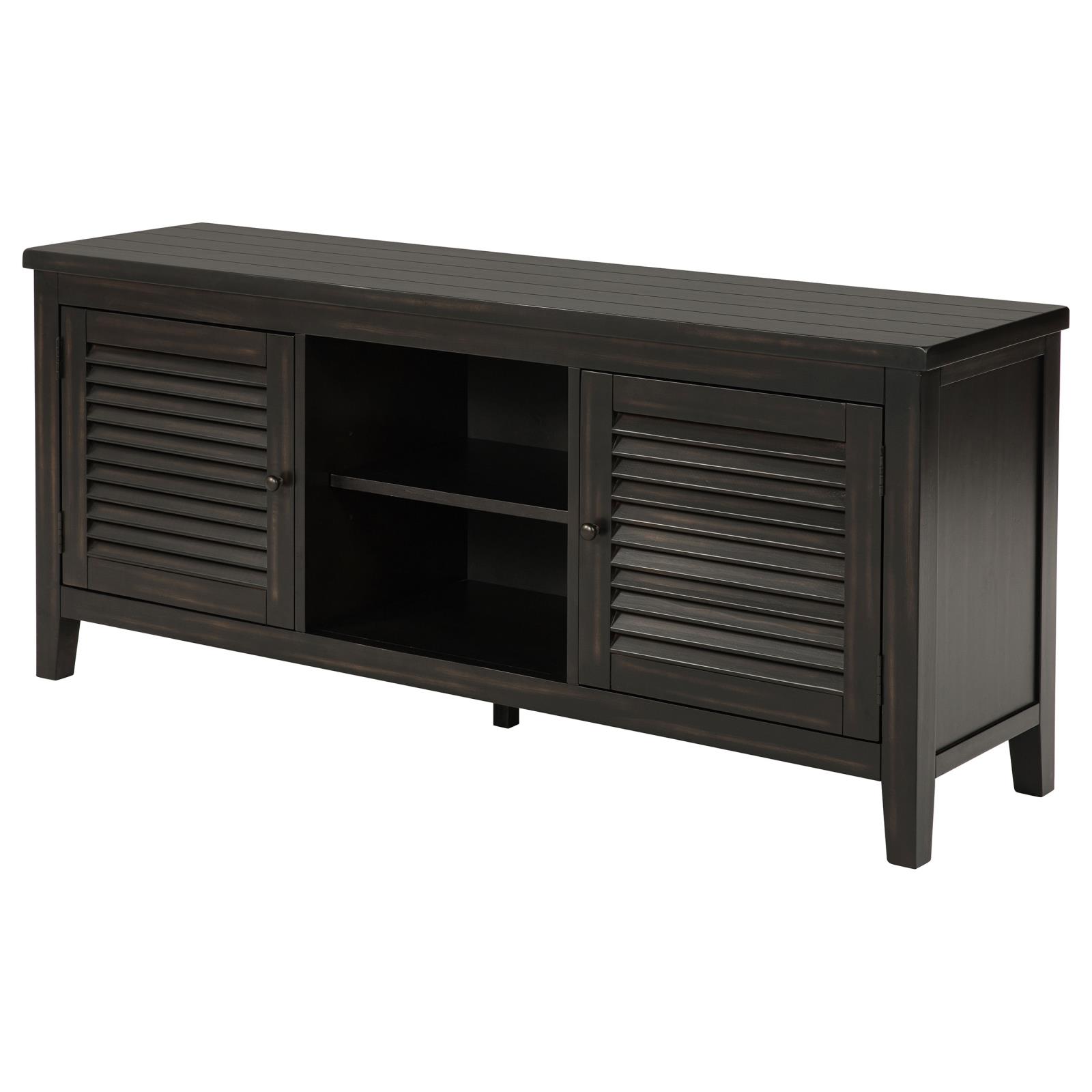 Concord 2-door 60-inch TV Stand Console Distressed Java - Image 5