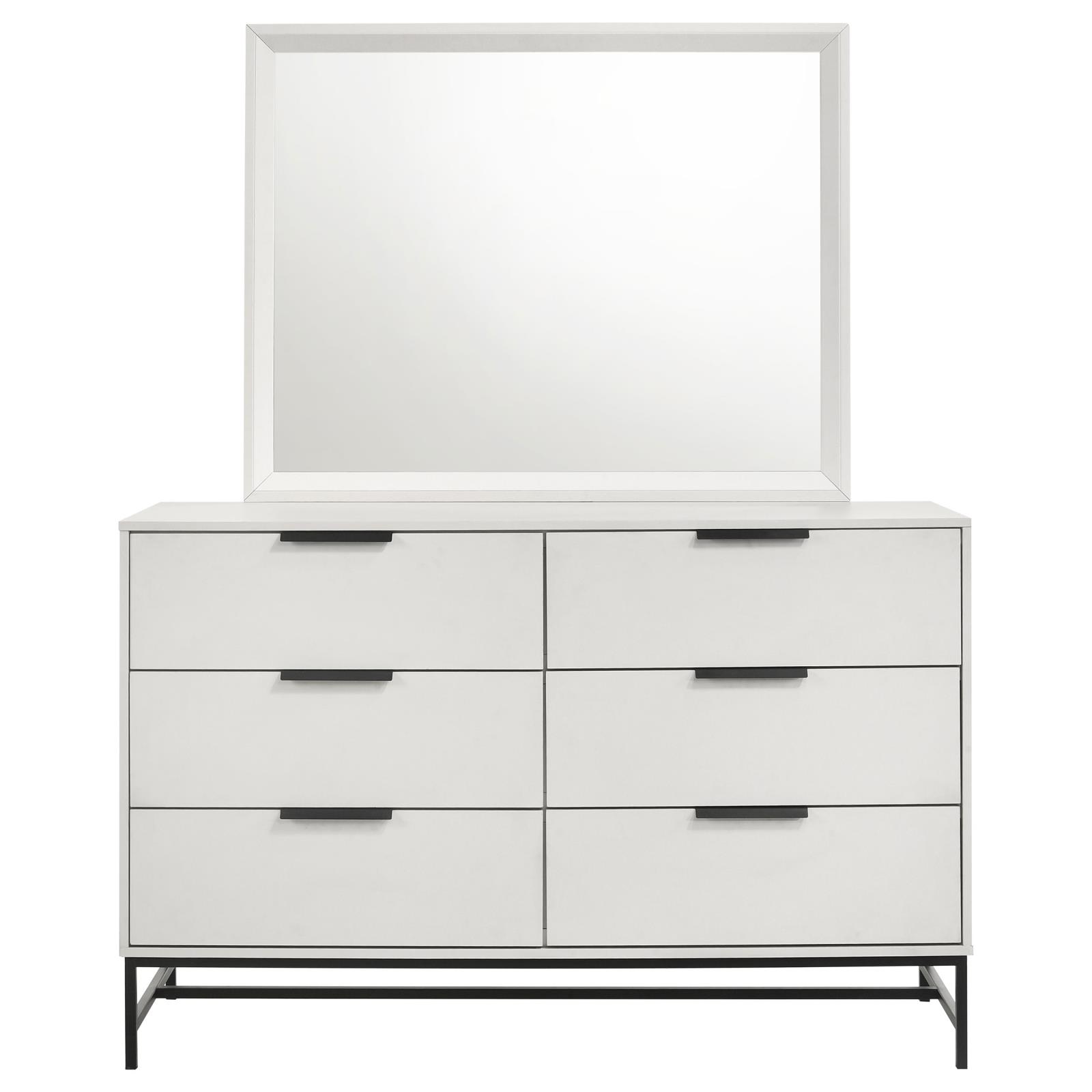 Sonora 6-drawer Dresser with Mirror White - Image 3