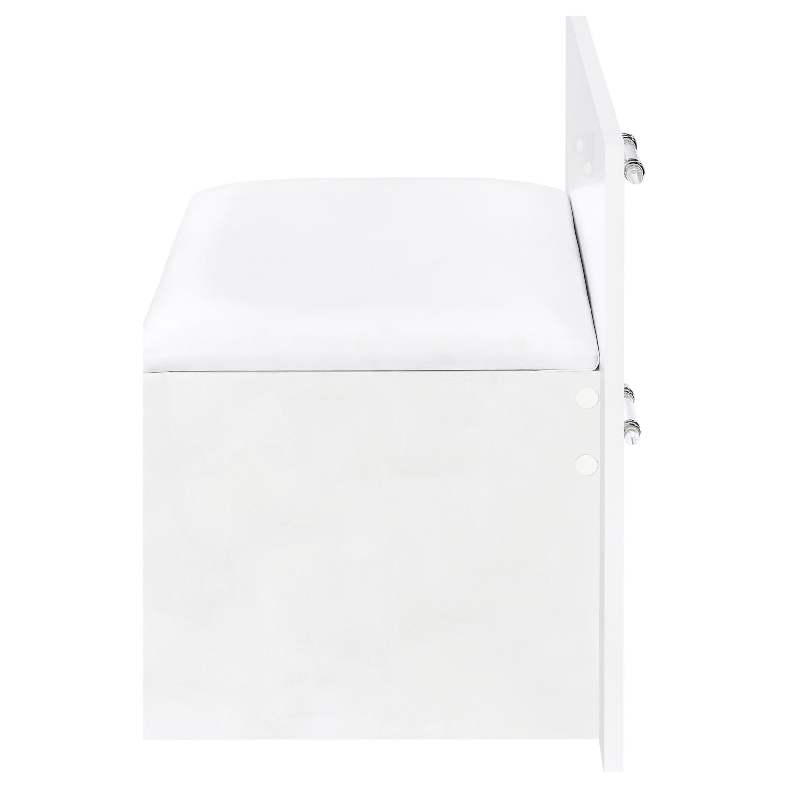 Flora 2-drawer Vanity Set with LED Mirror White High Gloss - Image 15