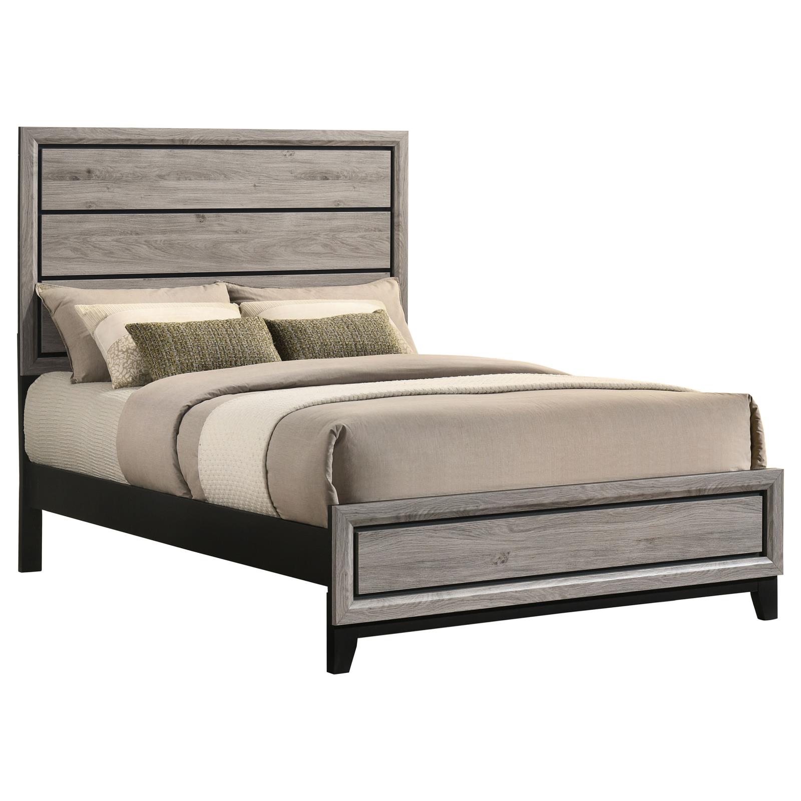 Valen Wood Full Panel Bed Light Taupe - Image 3