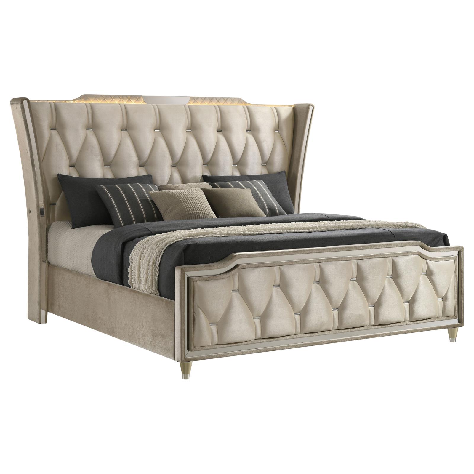 Lorient Eastern King LED Upholstered Bed - Image 3
