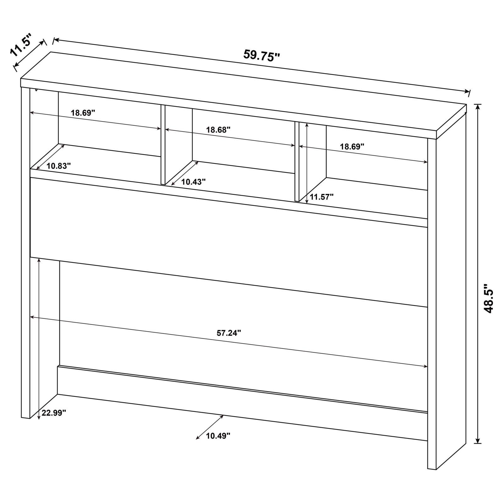 Westpark 49-inch Queen Bookcase Headboard Mango - Image 8