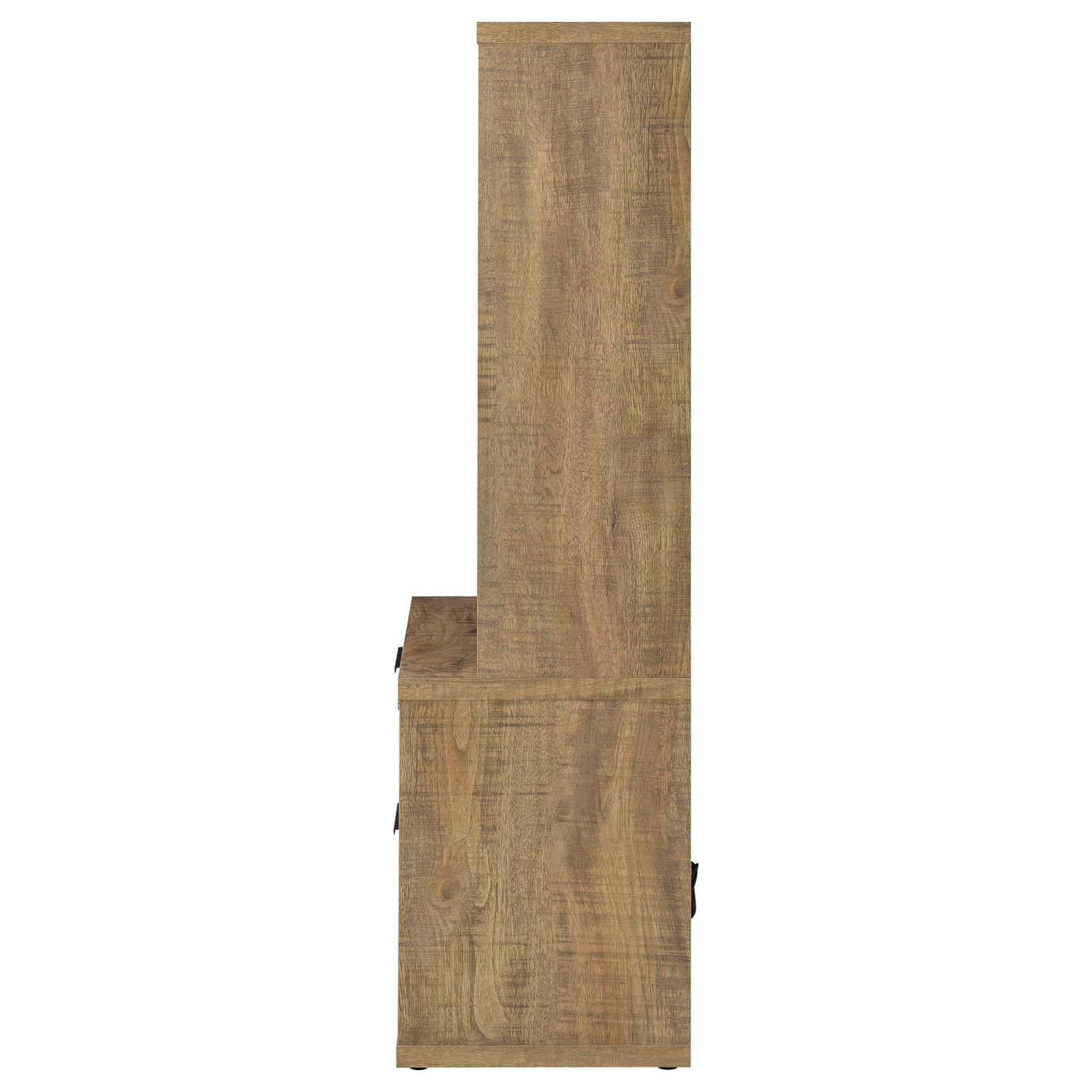 Westpark 3-shelf Bookcase USB and Lockable Drawer Mango - Image 6