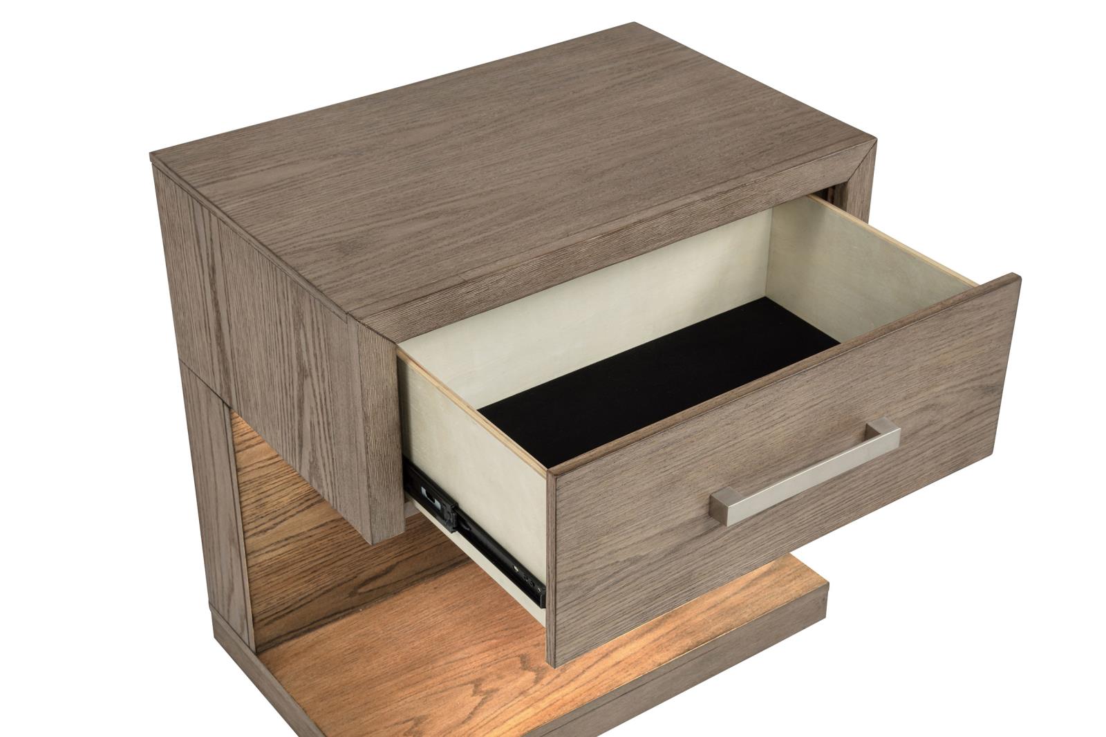Kenora 1-drawer Nightstand Bedside Table Barley Brown - Image 10
