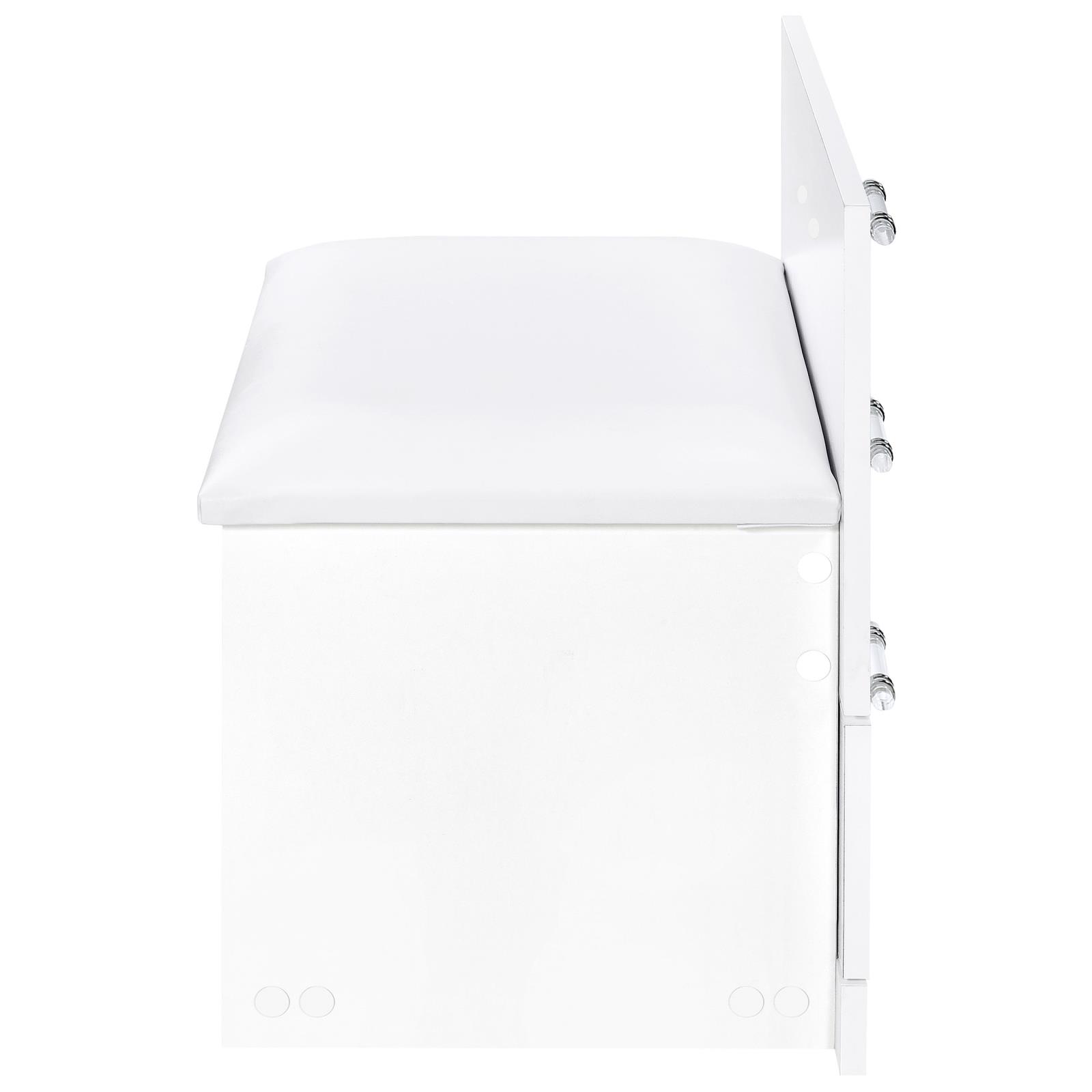 Danbury 3-drawer Makeup Vanity & Stool Set White High Gloss - Image 14