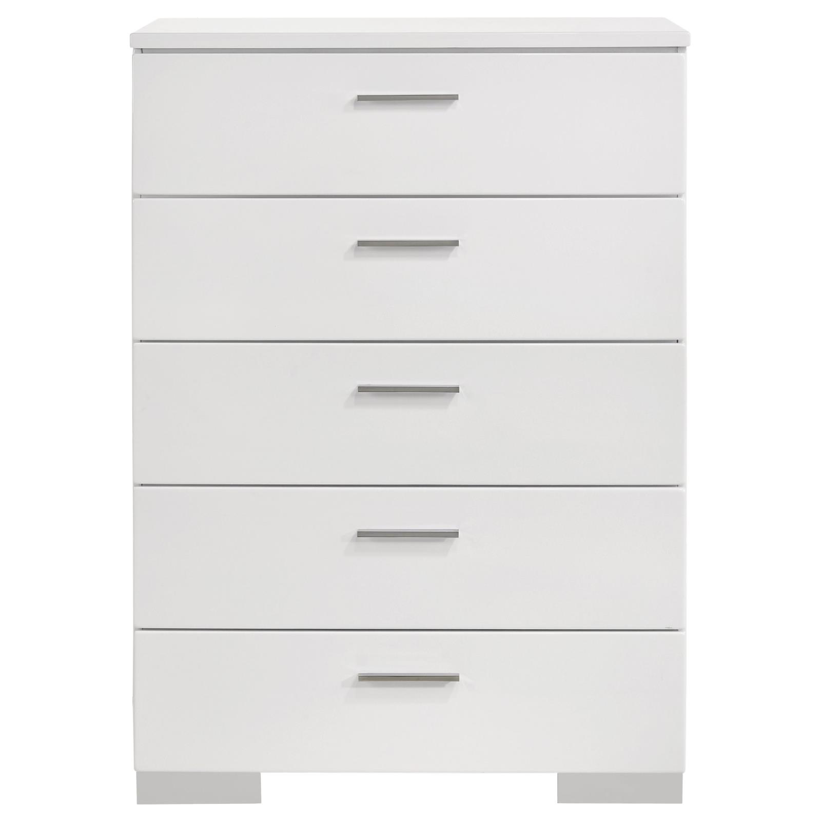 Felicity 5-piece Queen Bedroom Set White High Gloss - Image 12