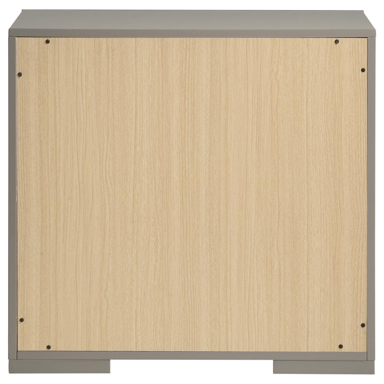 Ives 2-drawer Nightstand Bedside Table Grey High Gloss - Image 7