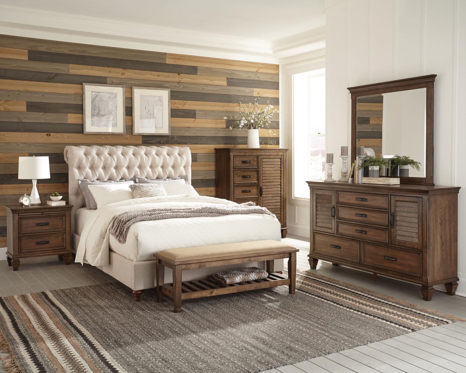 Devon 57-inch Upholstered California King Panel Bed Beige - Image 6