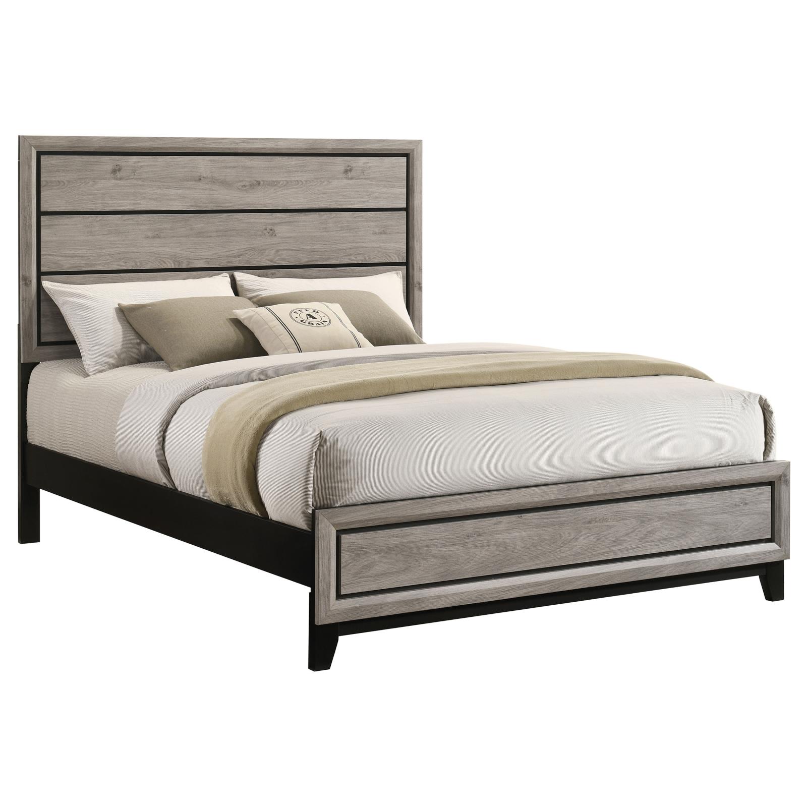 Valen Wood Queen Panel Bed Light Taupe - Image 3