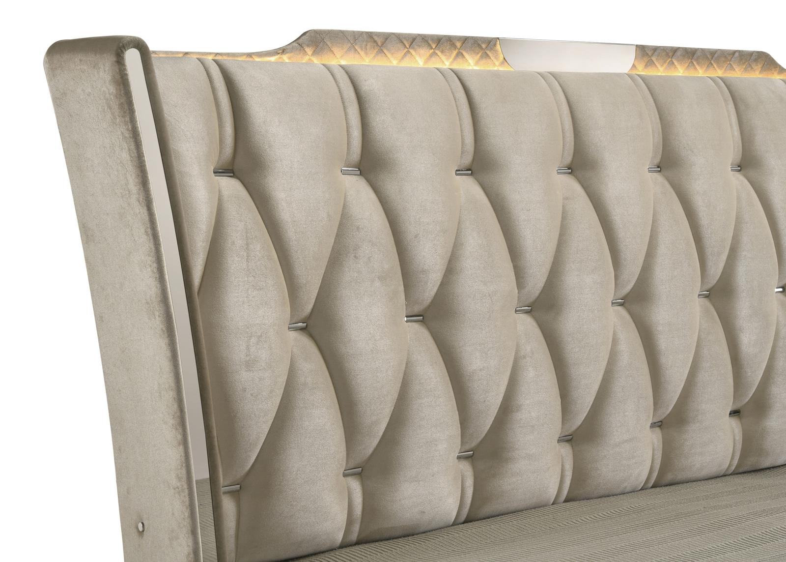Lorient Eastern King LED Upholstered Bed - Image 7