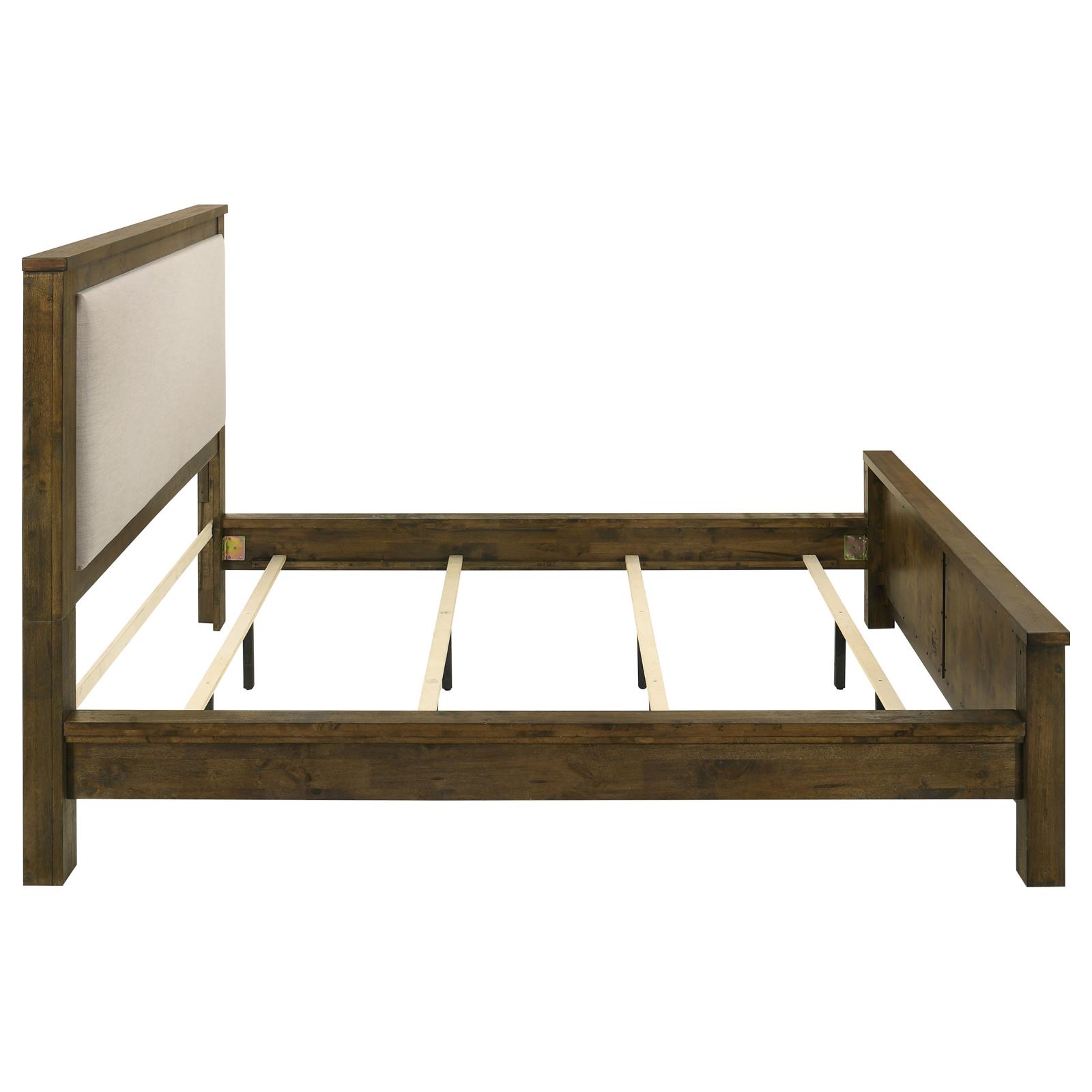 Doherty California King Linen Panel Bed Rustic Brown - Image 6