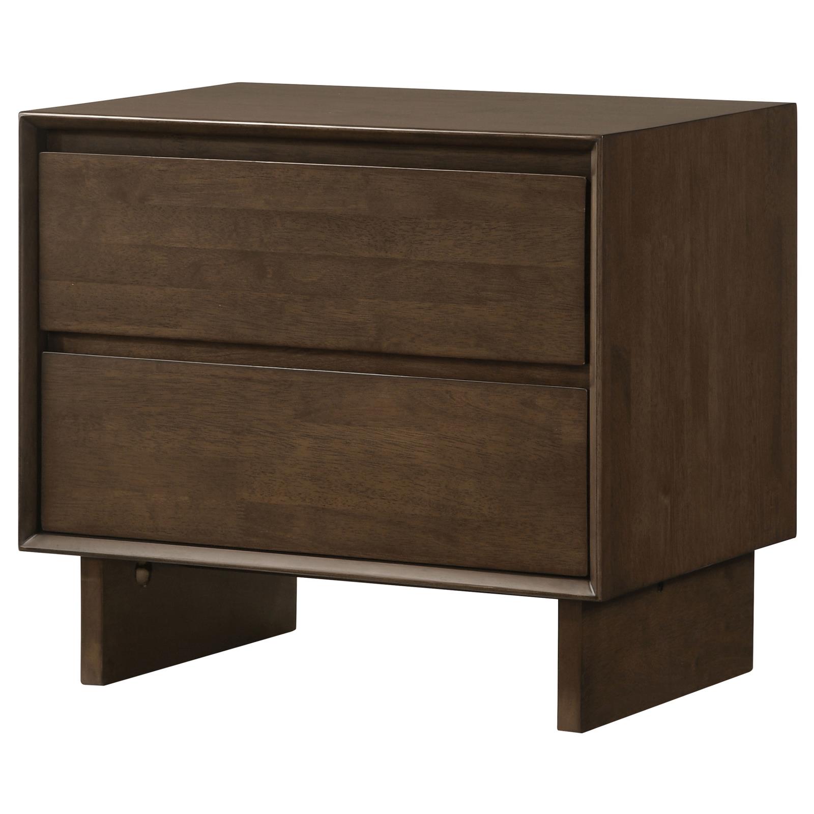 Glenwood 2-drawer Nightstand Bedside Table Warm Brown - Image 4