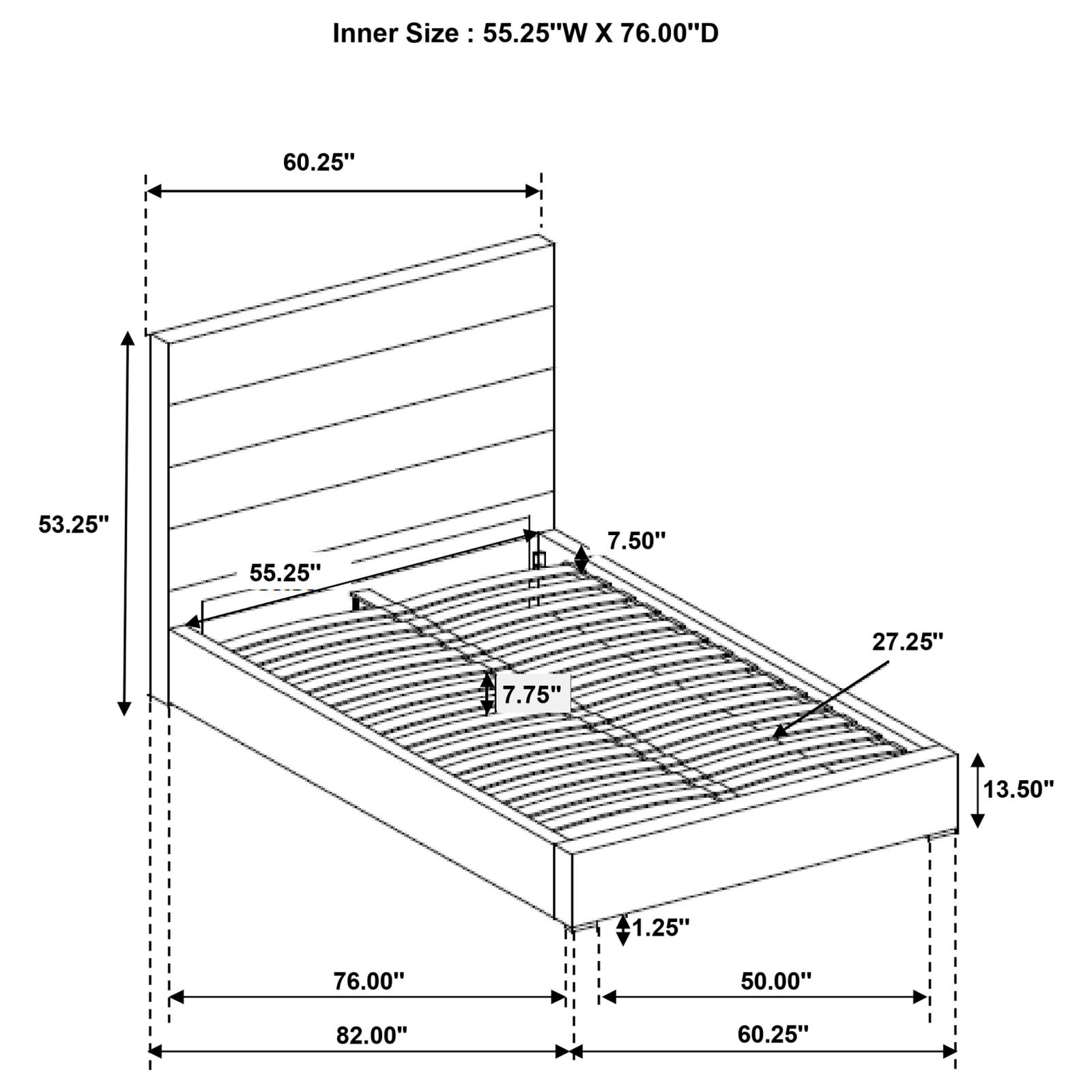 Felicity 53-inch Upholstered Full Platform Bed White - Image 9