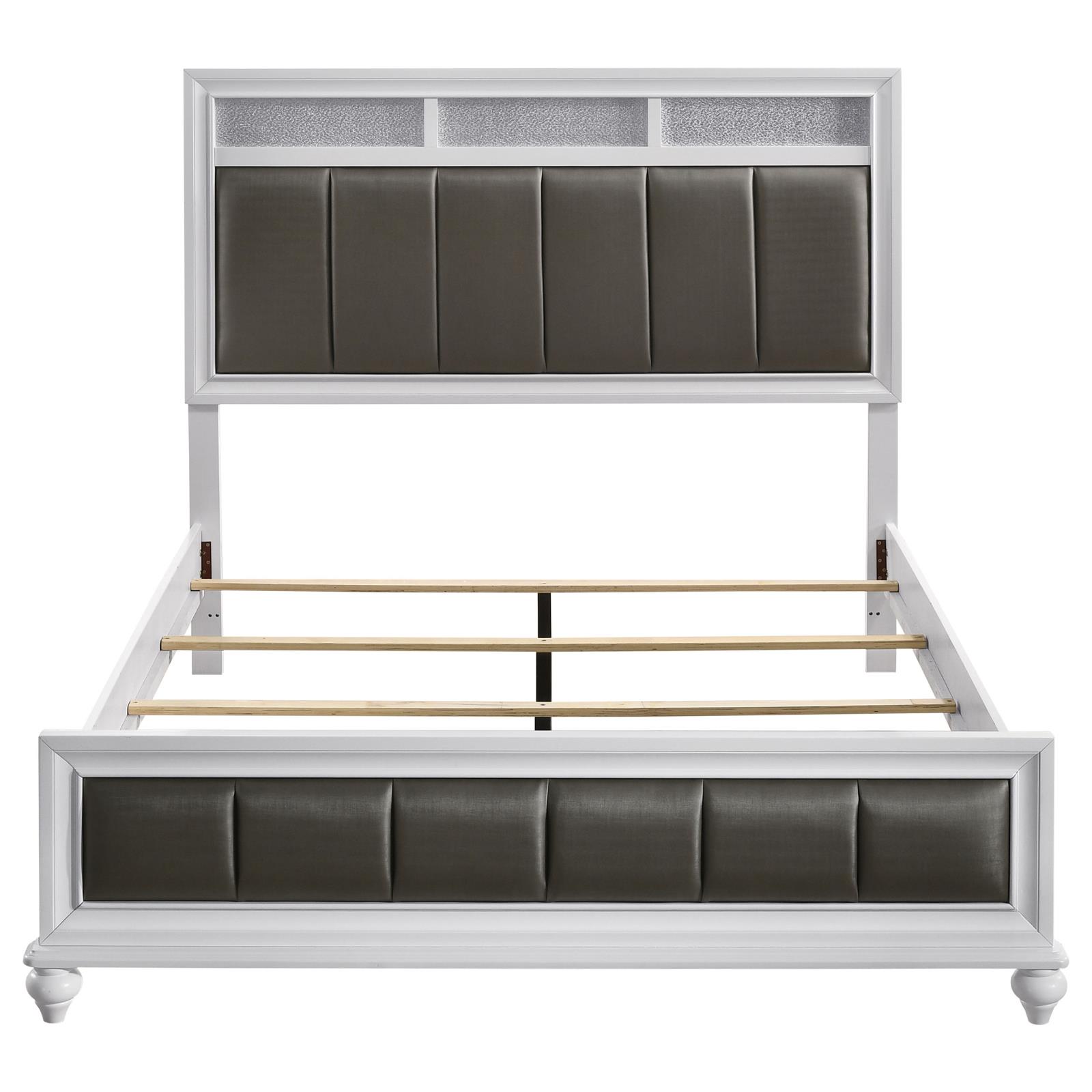 Barzini Wood Queen Panel Bed White - Image 4