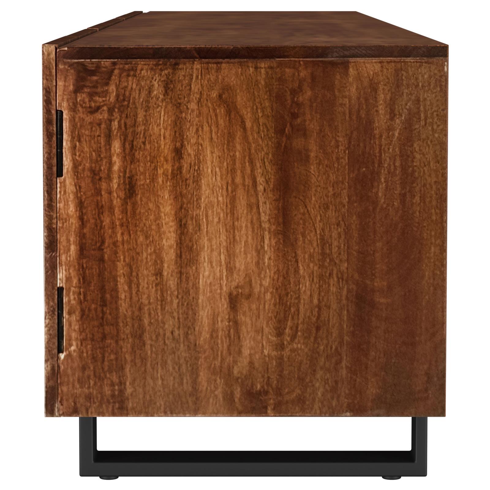 Trask 86-inch Wood TV Stand Media Console Mango Brown - Image 6