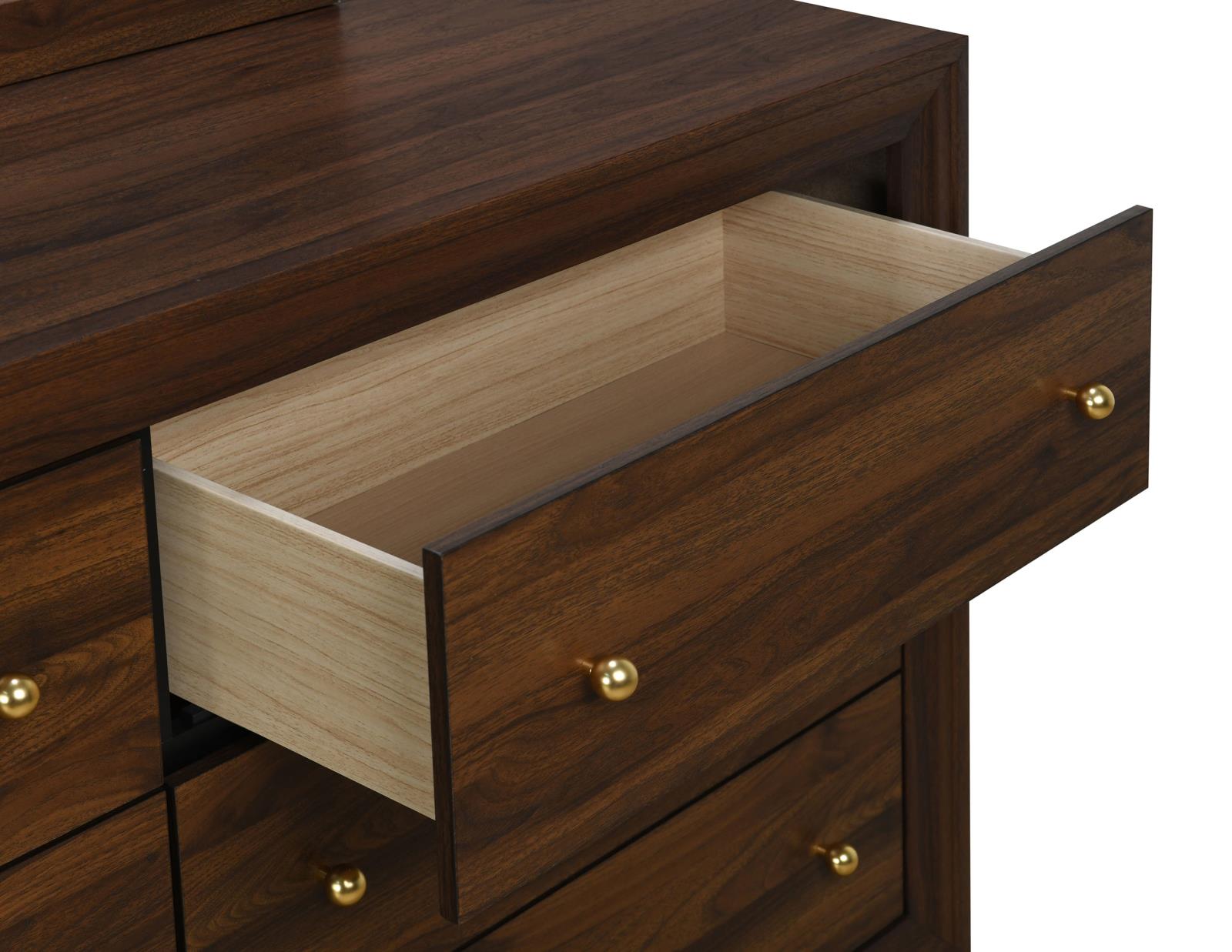 Welsley 6-drawer Dresser and Mirror Walnut - Image 10
