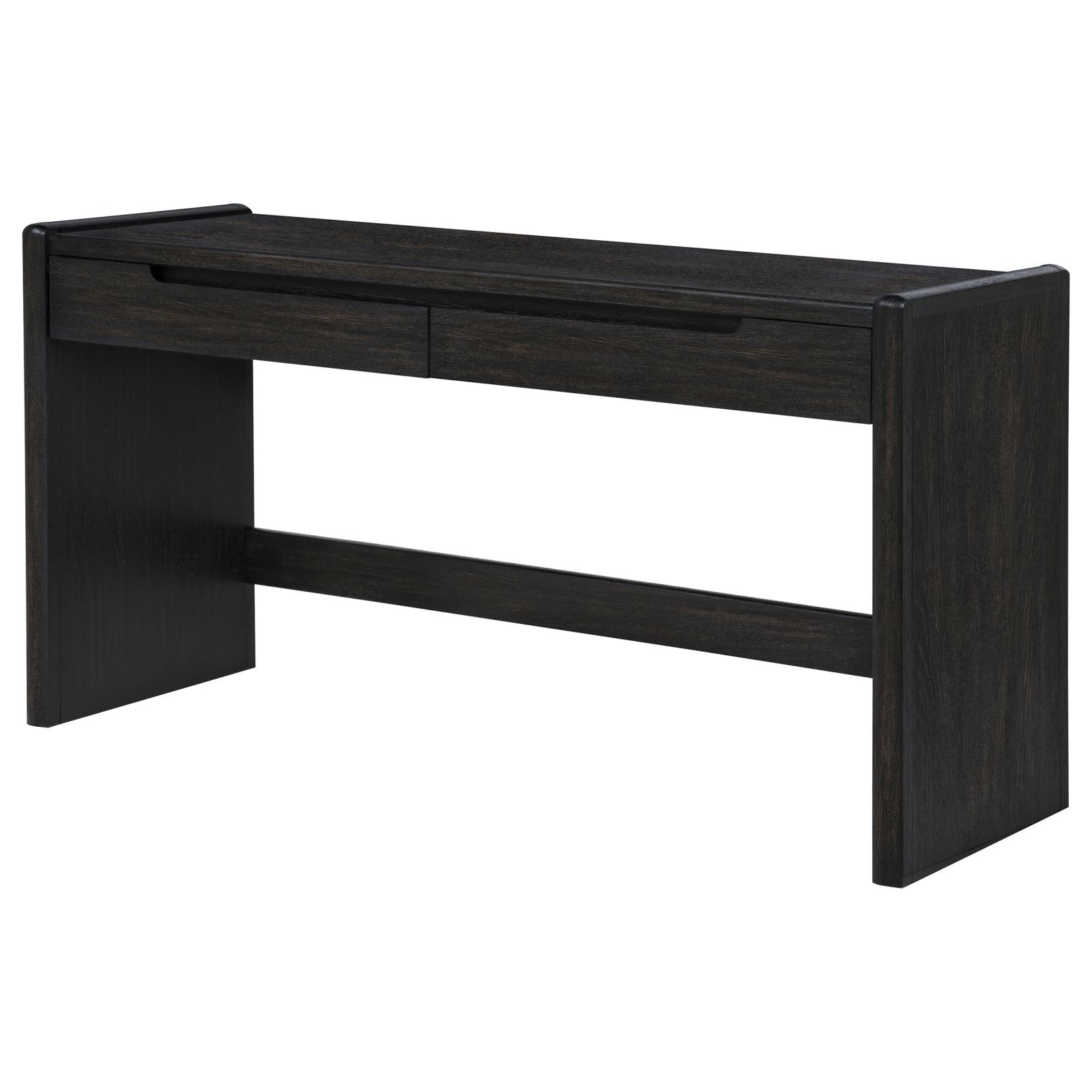 Leandro 2-drawer Home Office Writing Desk Burnished Black - Image 6