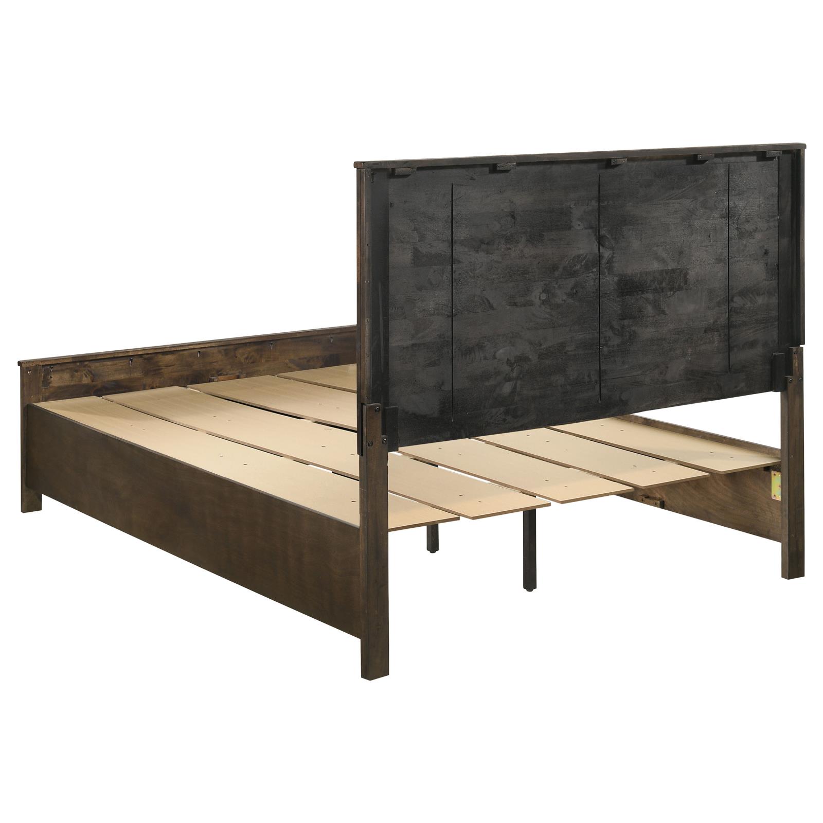 Woodmont Wood Queen Storage Panel Bed Rustic Golden Brown - Image 5