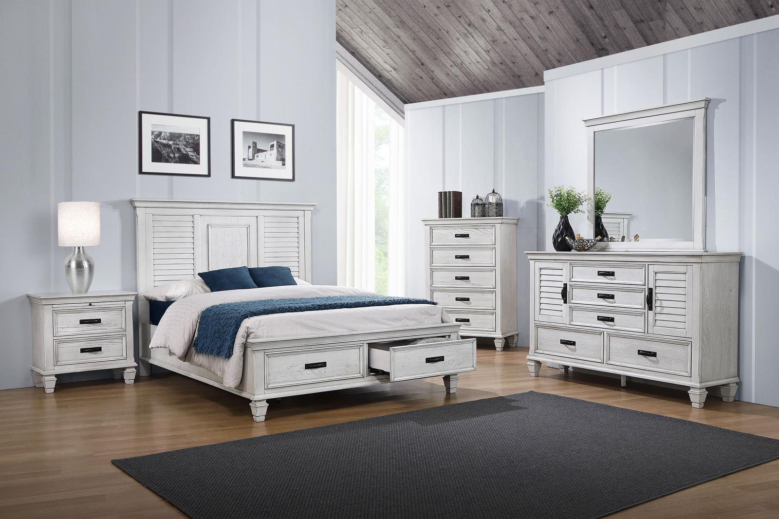 Franco 5-drawer Bedroom Chest Distressed White - Image 4