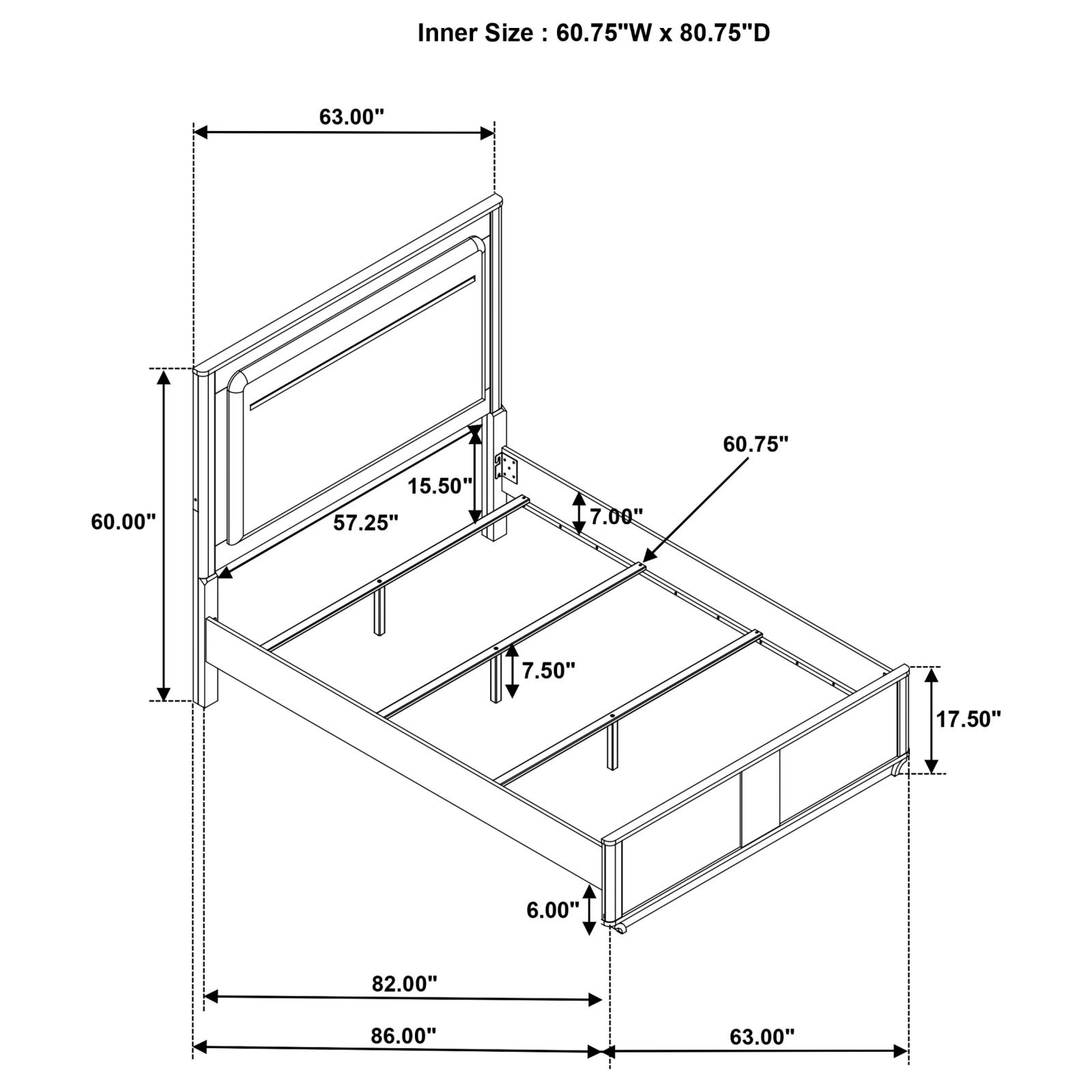 Leanne Queen LED Panel Bed Off White and Light Oak - Image 11