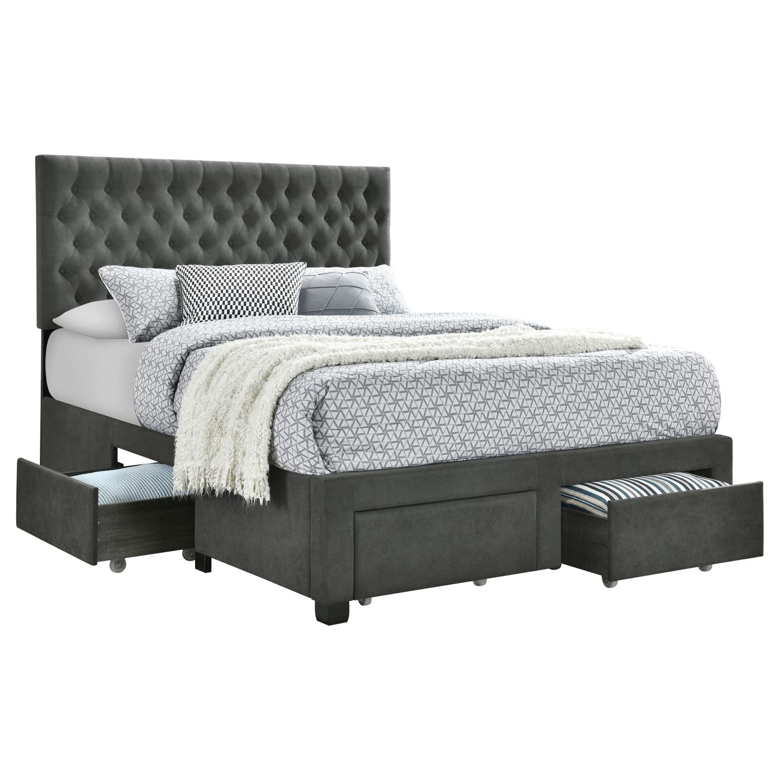 Soledad Upholstered Full Storage Panel Bed