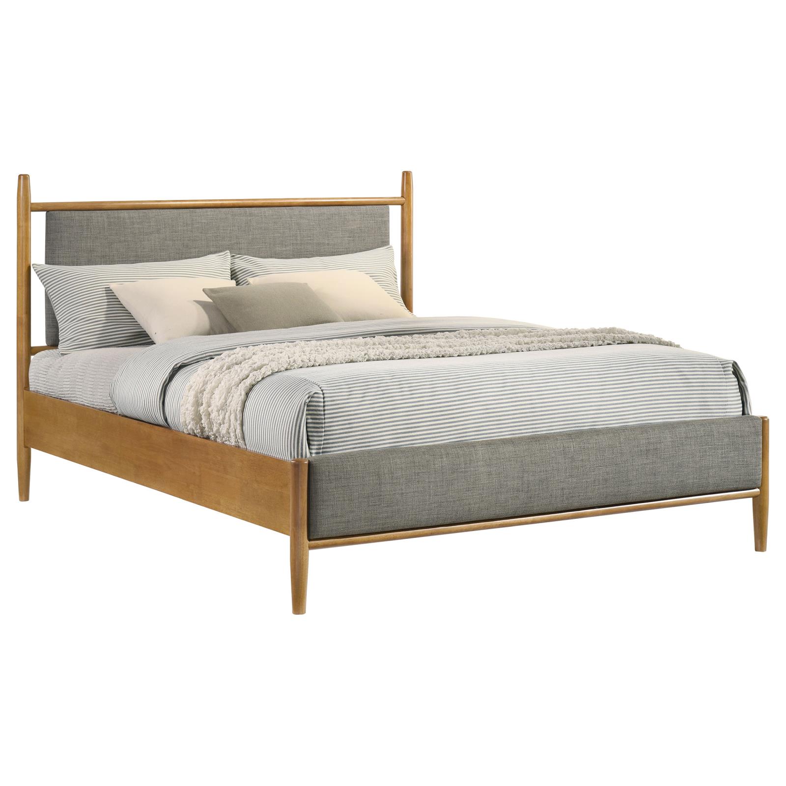 Mason 46-inch Queen Panel Platform Bed Grey and Light Brown - Image 3
