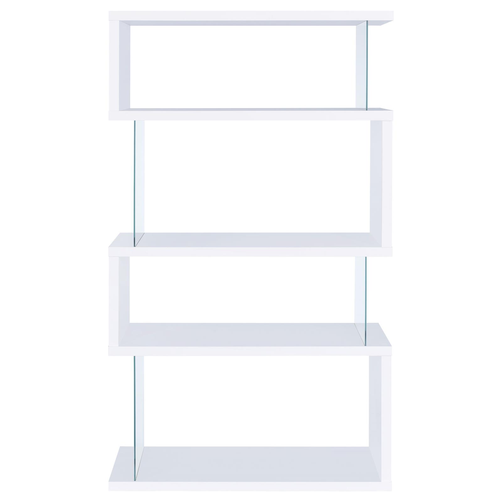 Emelle 63-inch 4-shelf Glass Panel Bookshelf - Image 7