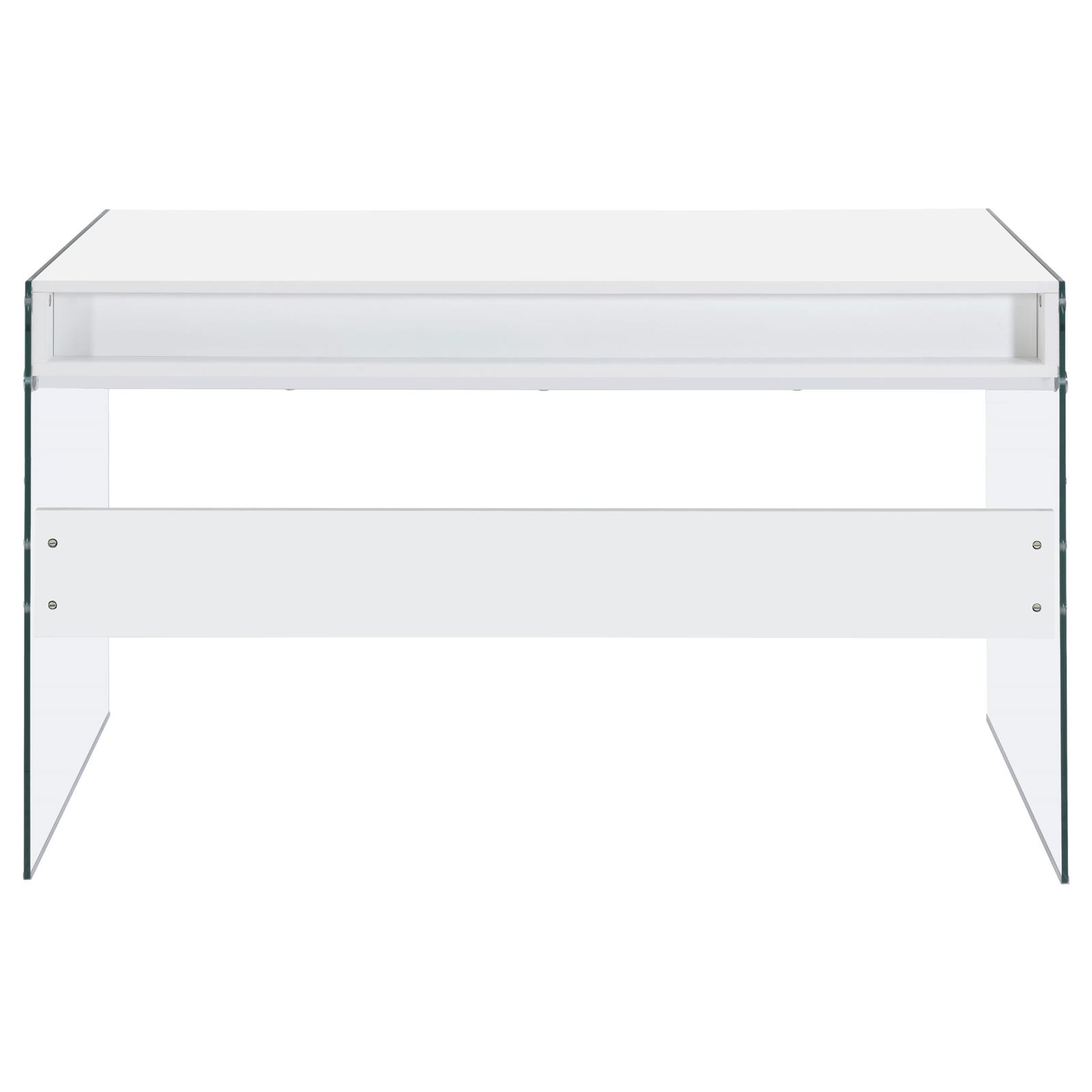 Dobrev 48-inch 2-drawer Writing Desk White High Gloss - Image 8
