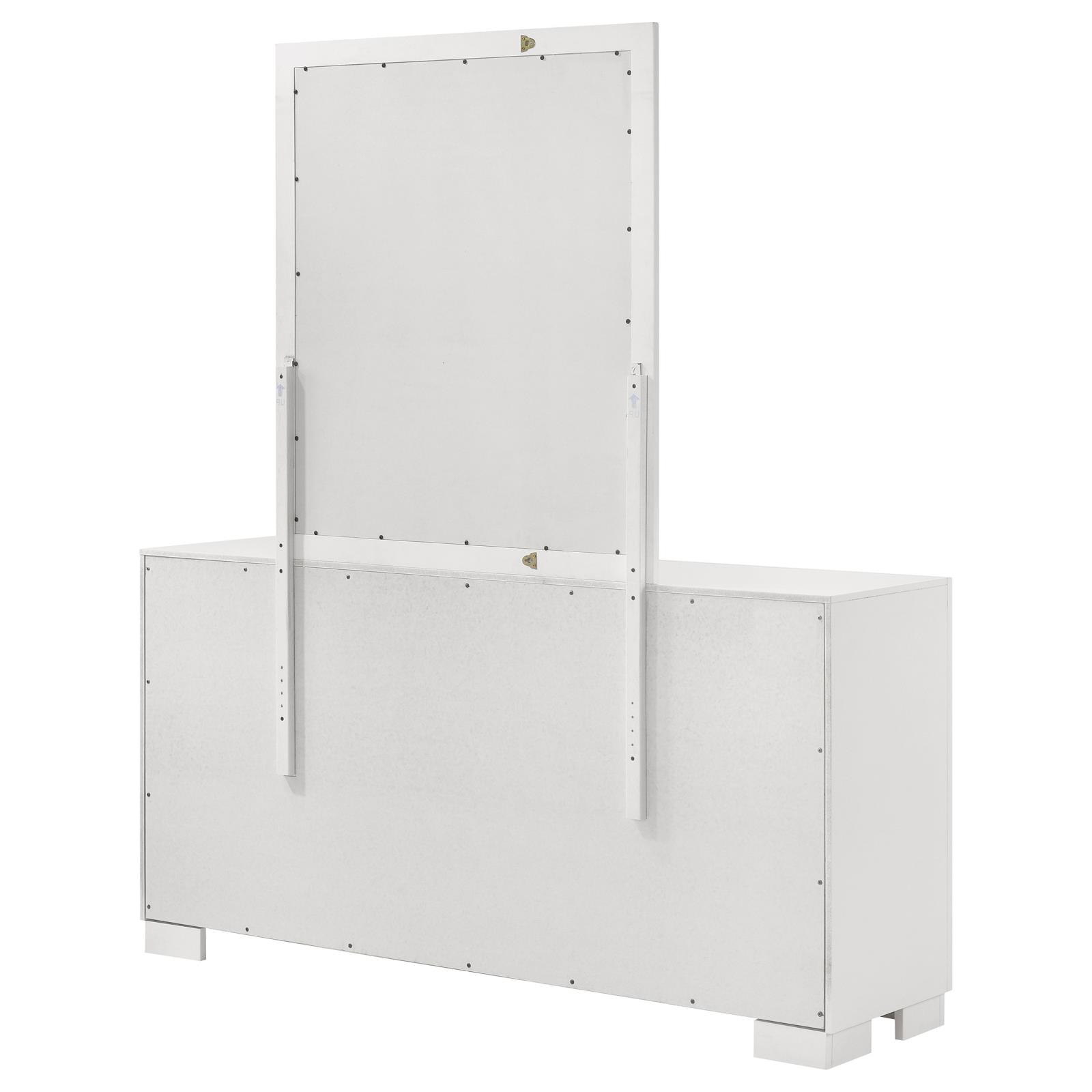 Jessica 6-drawer Dresser with Mirror Snow White - Image 8