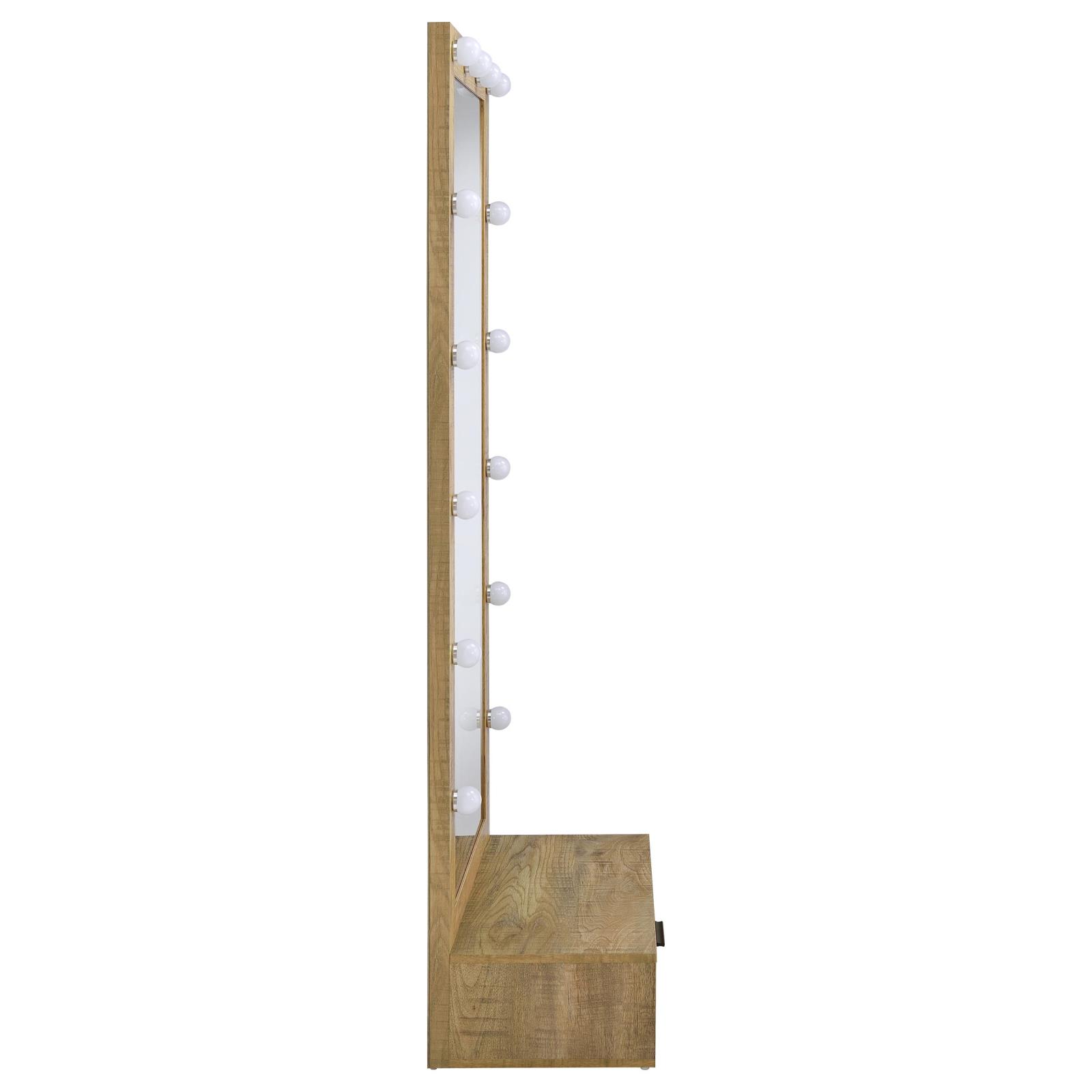Spector 1-drawer Lighted Full-Length Floor Mirror Mango - Image 12