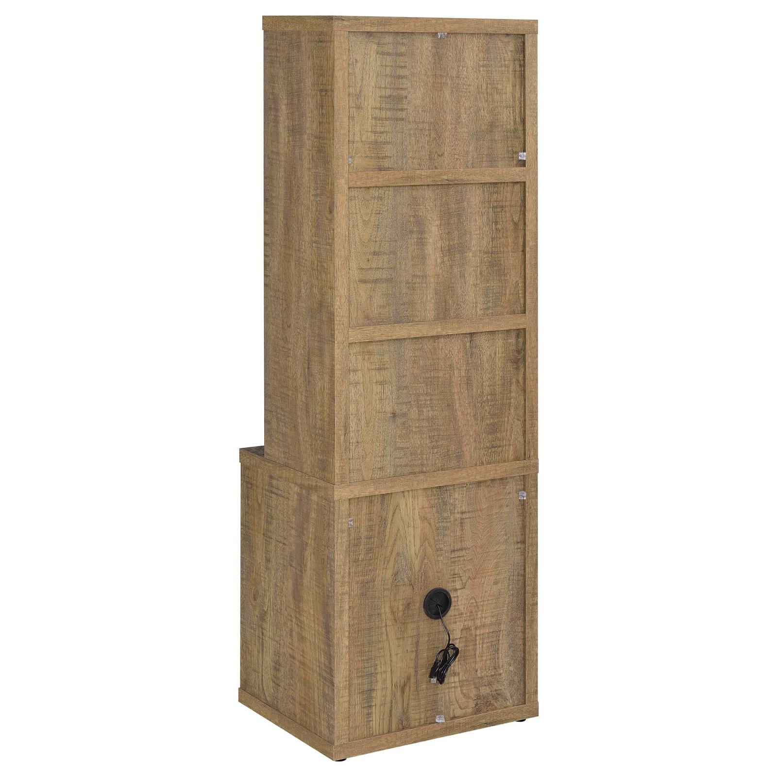 Westpark 3-shelf Bookcase USB and Lockable Drawer Mango - Image 7