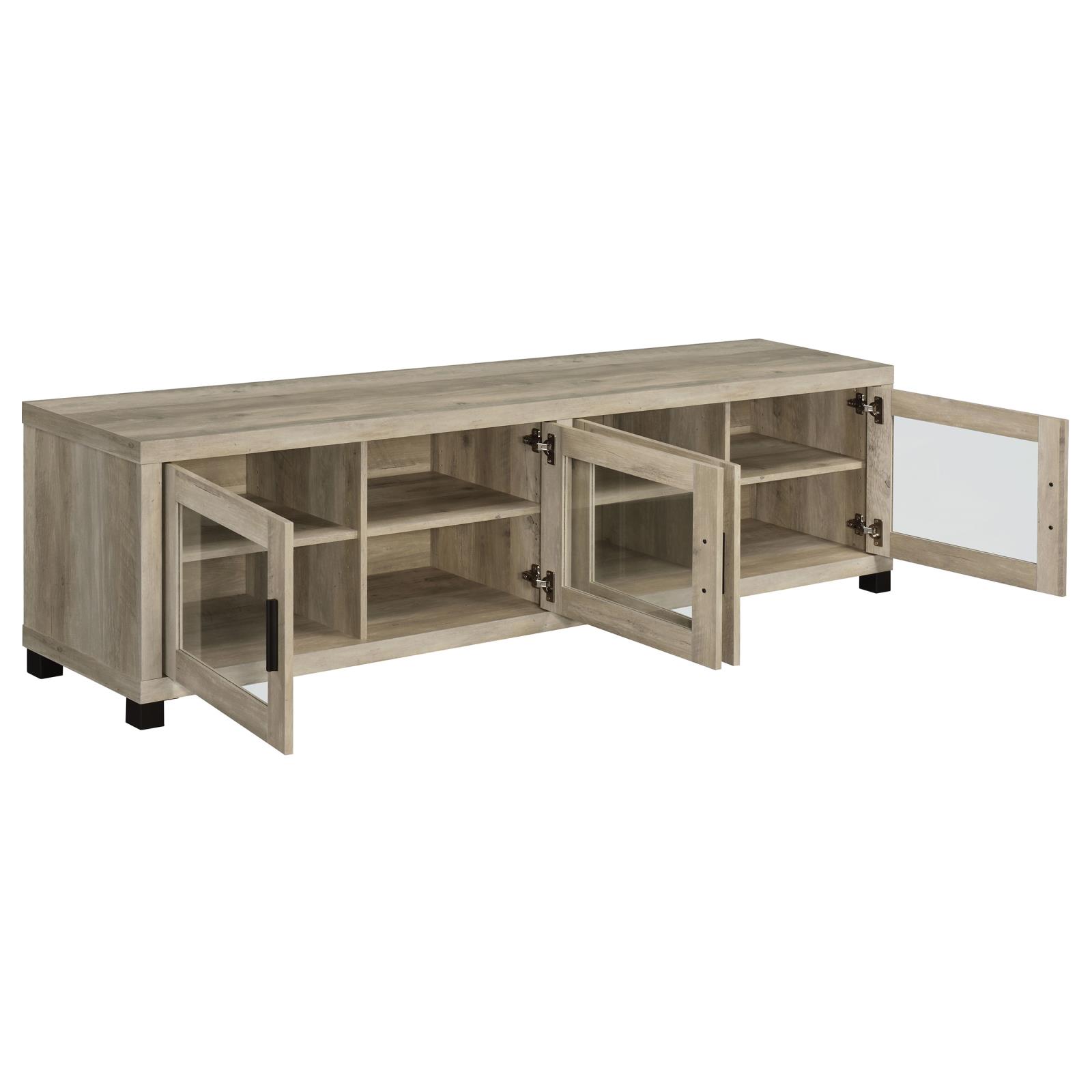 Sachin 4-door Engineered Wood 79-inch TV Stand Distressed Pine - Image 3