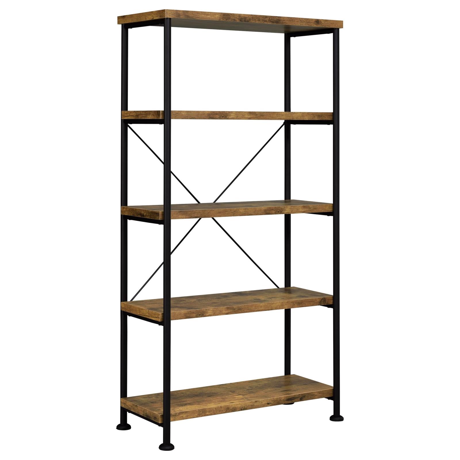 Analiese 2-piece Computer Desk Bookcase Set Rustic Nutmeg - Image 8