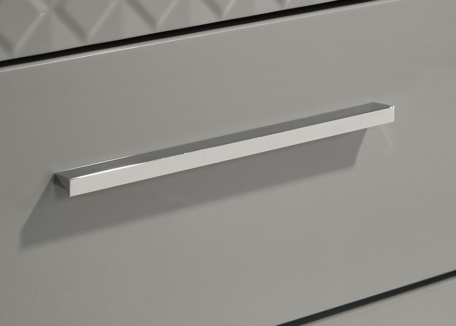 Ives 2-drawer Nightstand Bedside Table Grey High Gloss - Image 11