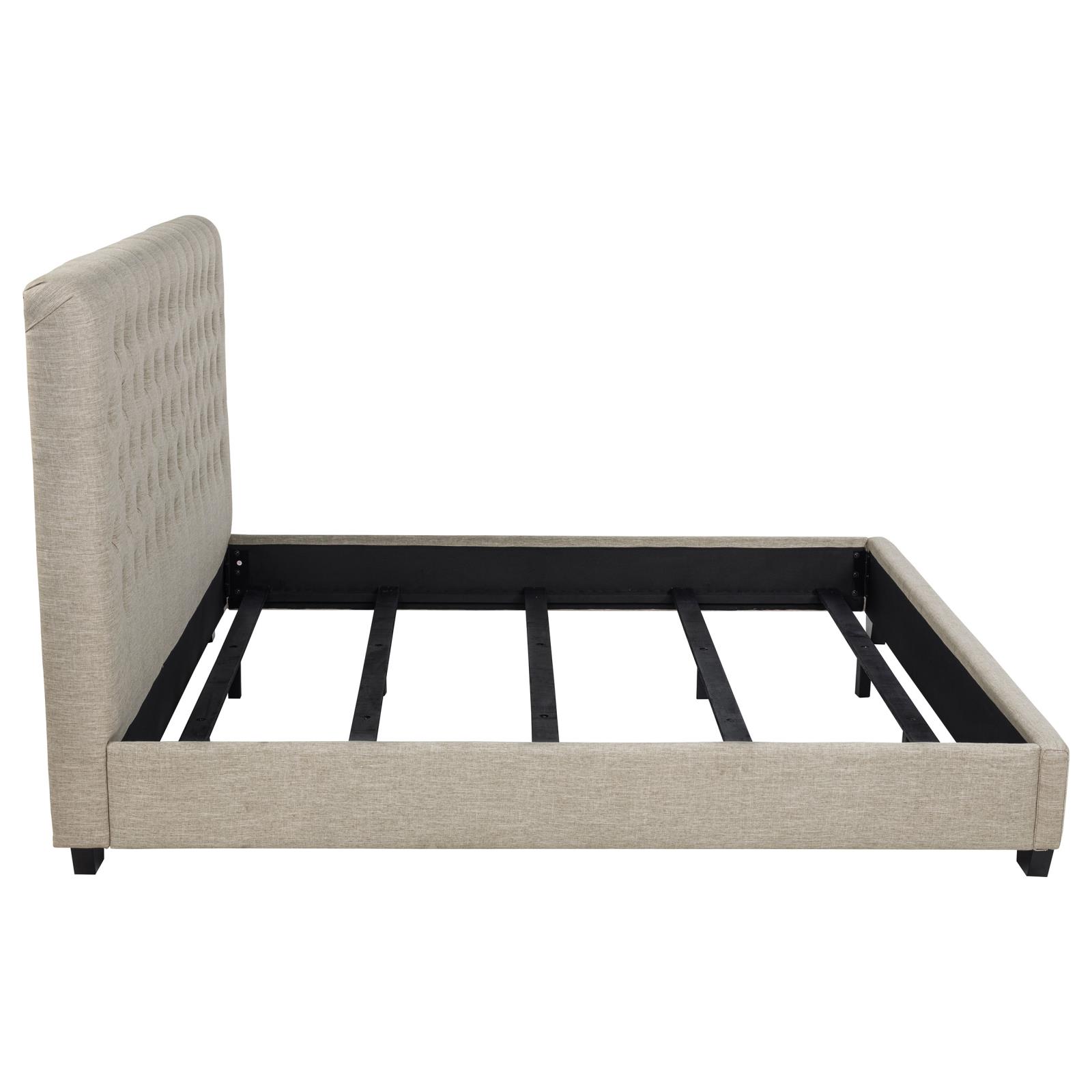 Chloe Upholstered Eastern King Panel Bed Oatmeal - Image 6