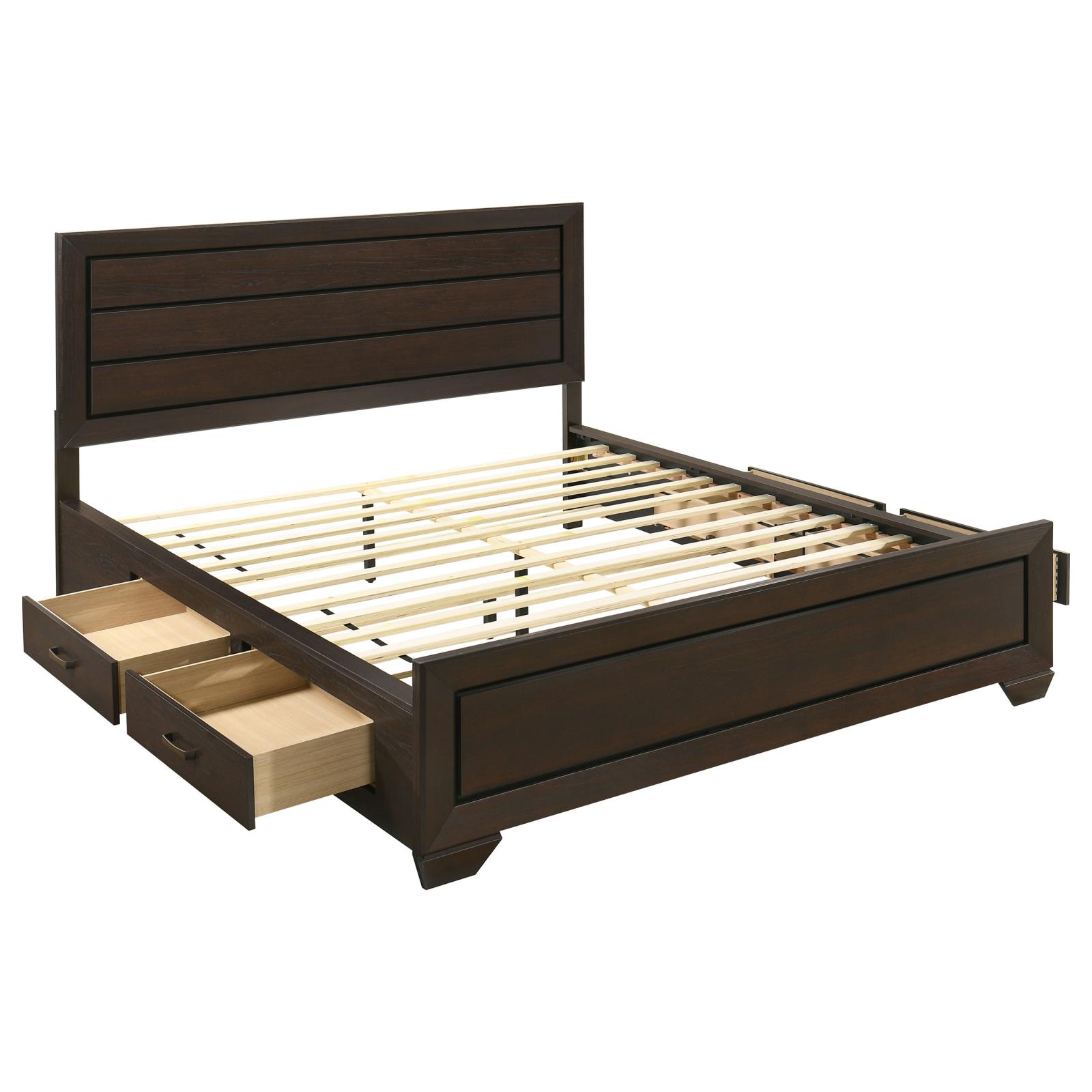 Kauffman Wood California King Storage Panel Bed Dark Cocoa - Image 4