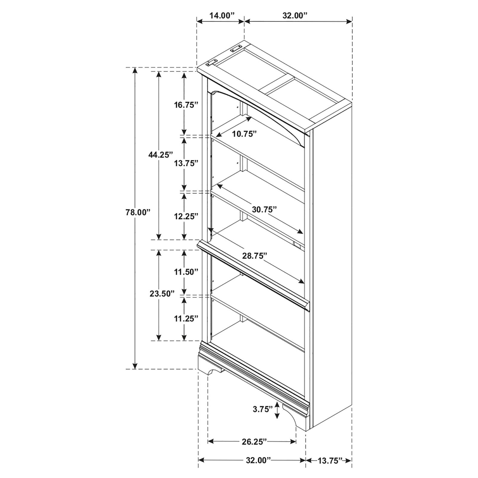 Hartshill 78-inch 5-shelf Bookcase Burnished Oak - Image 9