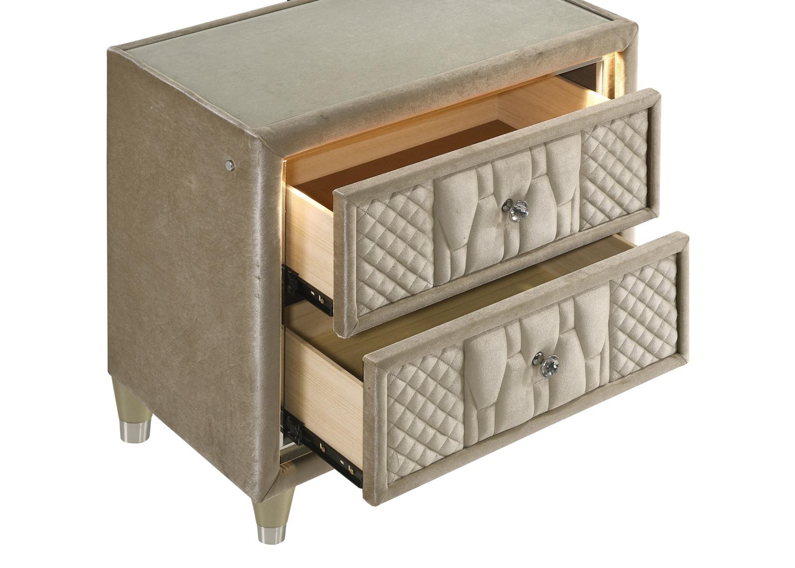 Lorient 2-drawer LED Nightstand with USB - Image 10