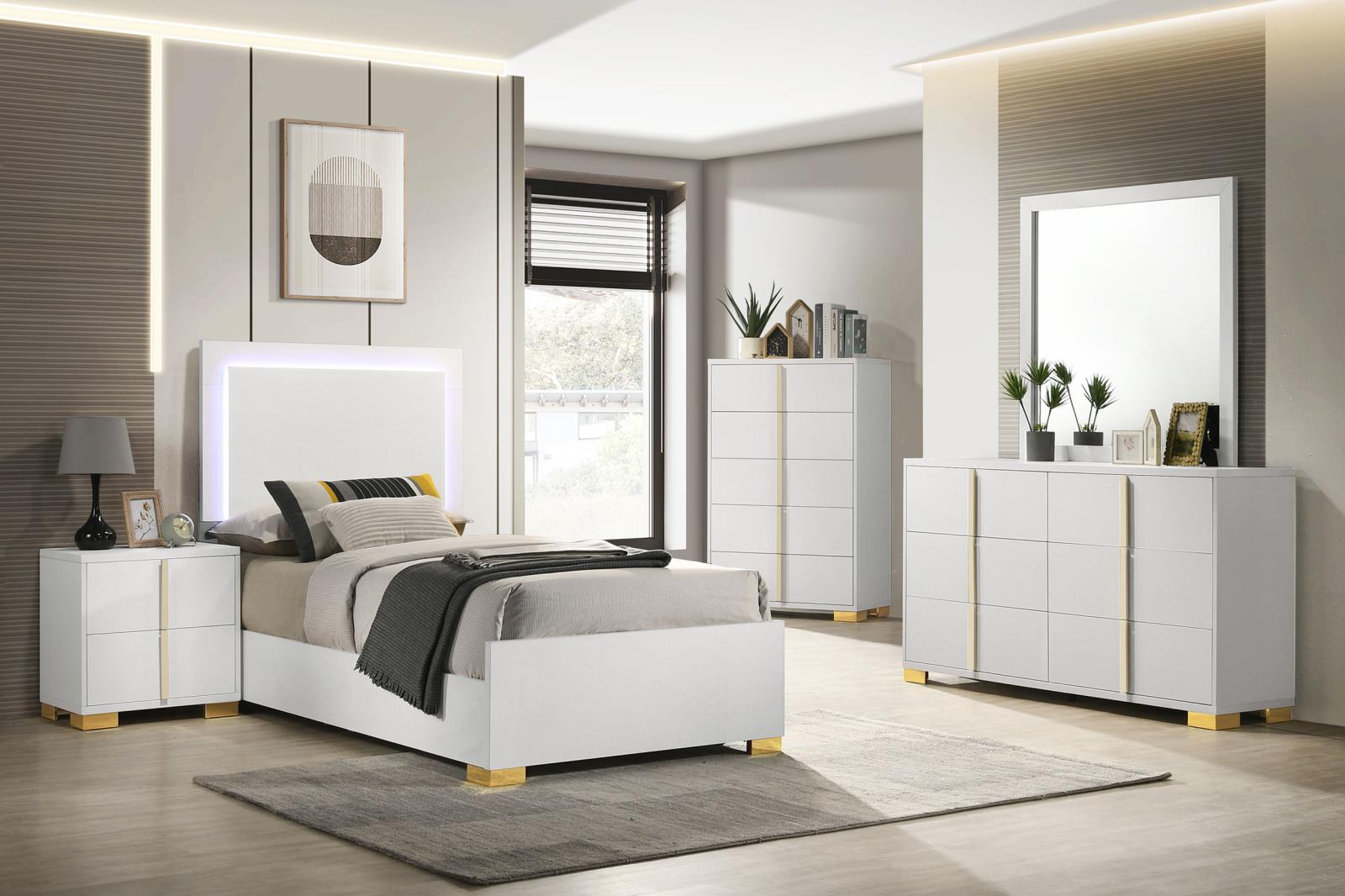 Marceline Wood Twin LED Panel Bed - Image 15