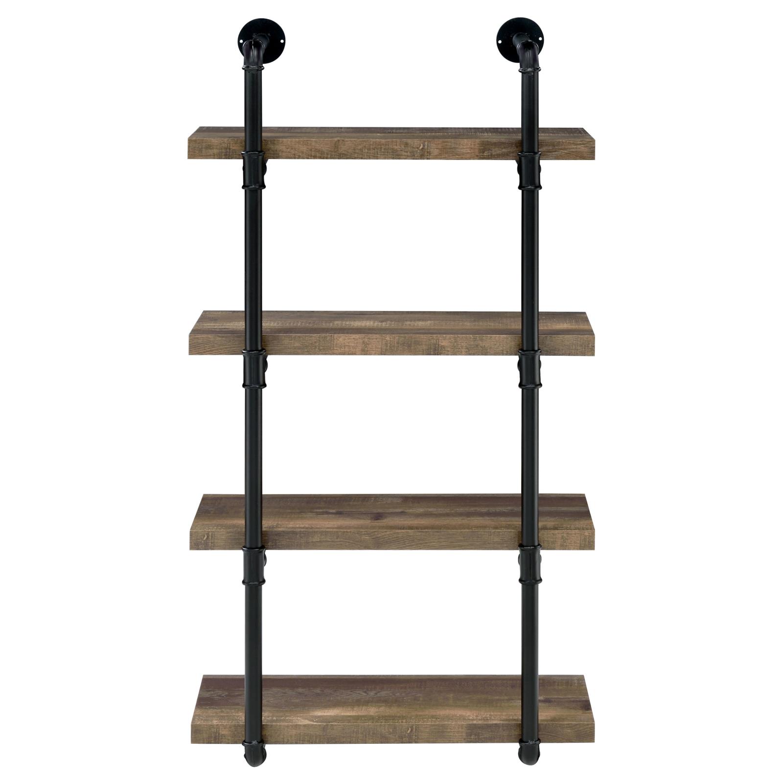Elmcrest 24-inch 4-shelf Wall Bookshelf Rustic Oak - Image 3