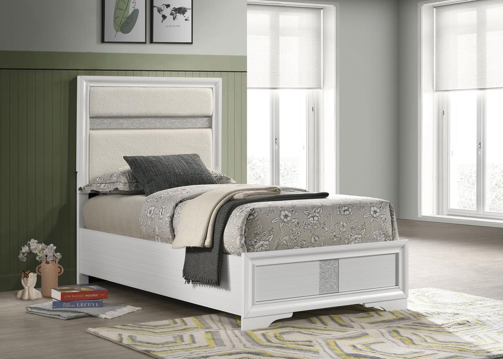 Miranda 54-inch Upholstered Twin Panel Bed - Image 3