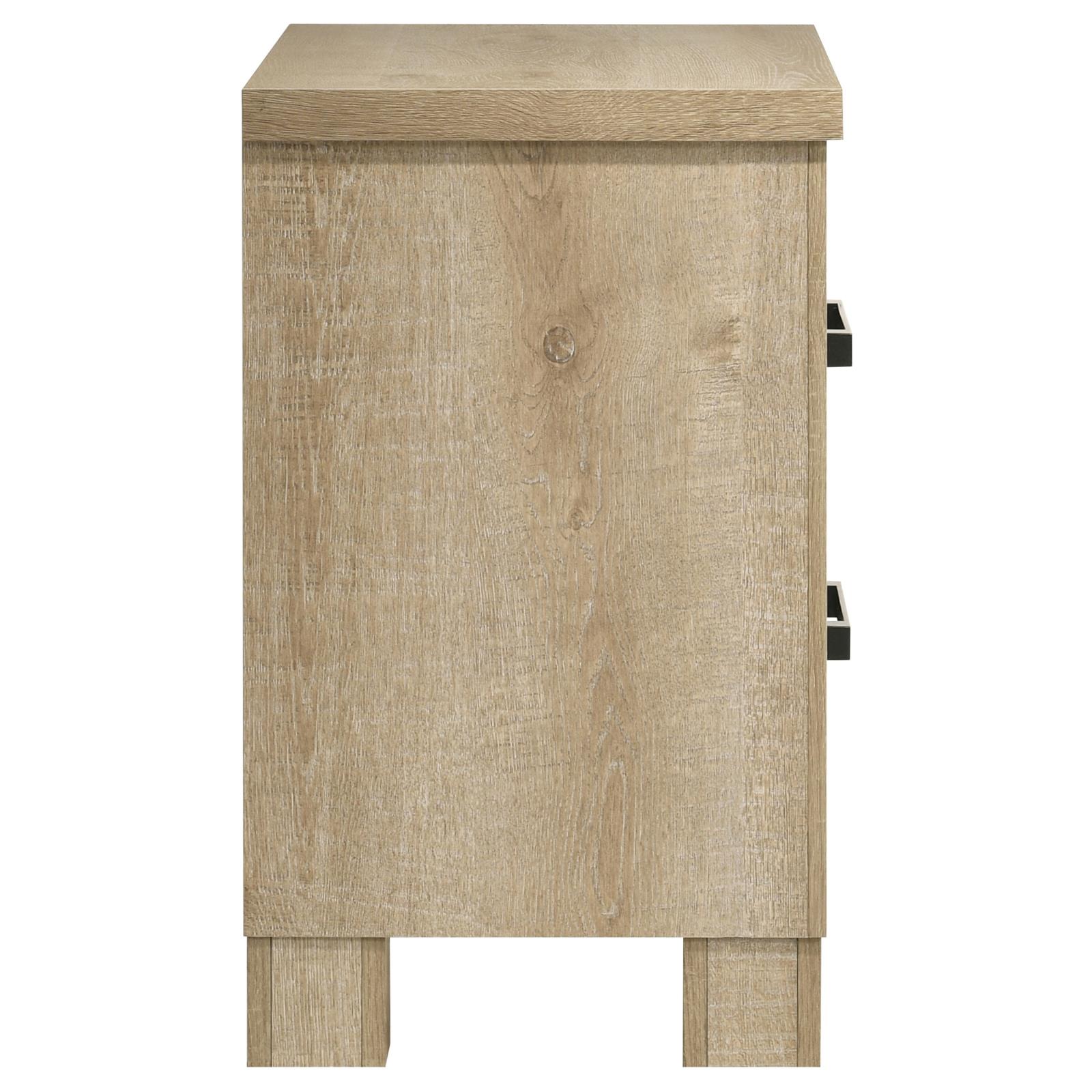 Oakglen 2-drawer Nightstand Bedside Table Weathered Oak - Image 9