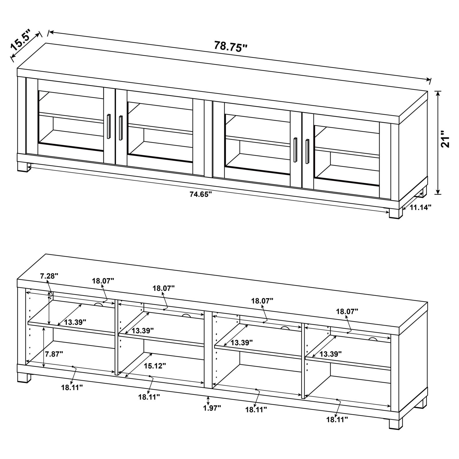 Sachin 4-door Engineered Wood 79-inch TV Stand Distressed Pine - Image 11