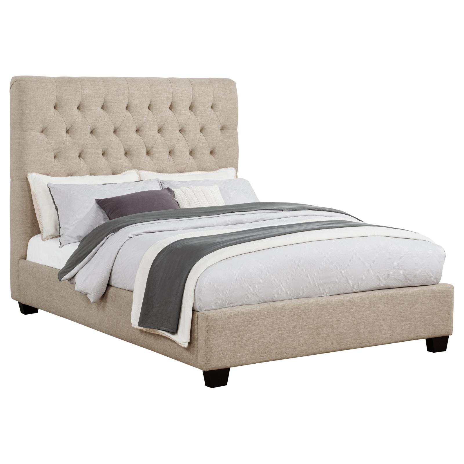 Chloe Upholstered Full Panel Bed Oatmeal - Image 3